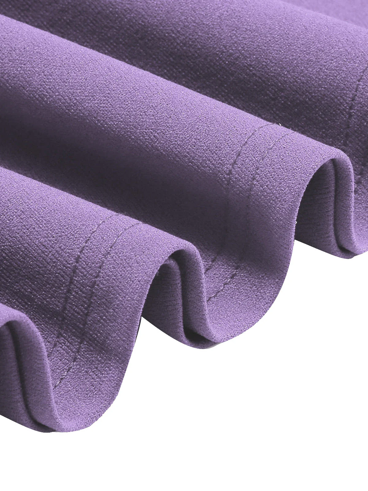 2PCS Robe trapèze violette revers unis et cape assortie années 50 - Image 5