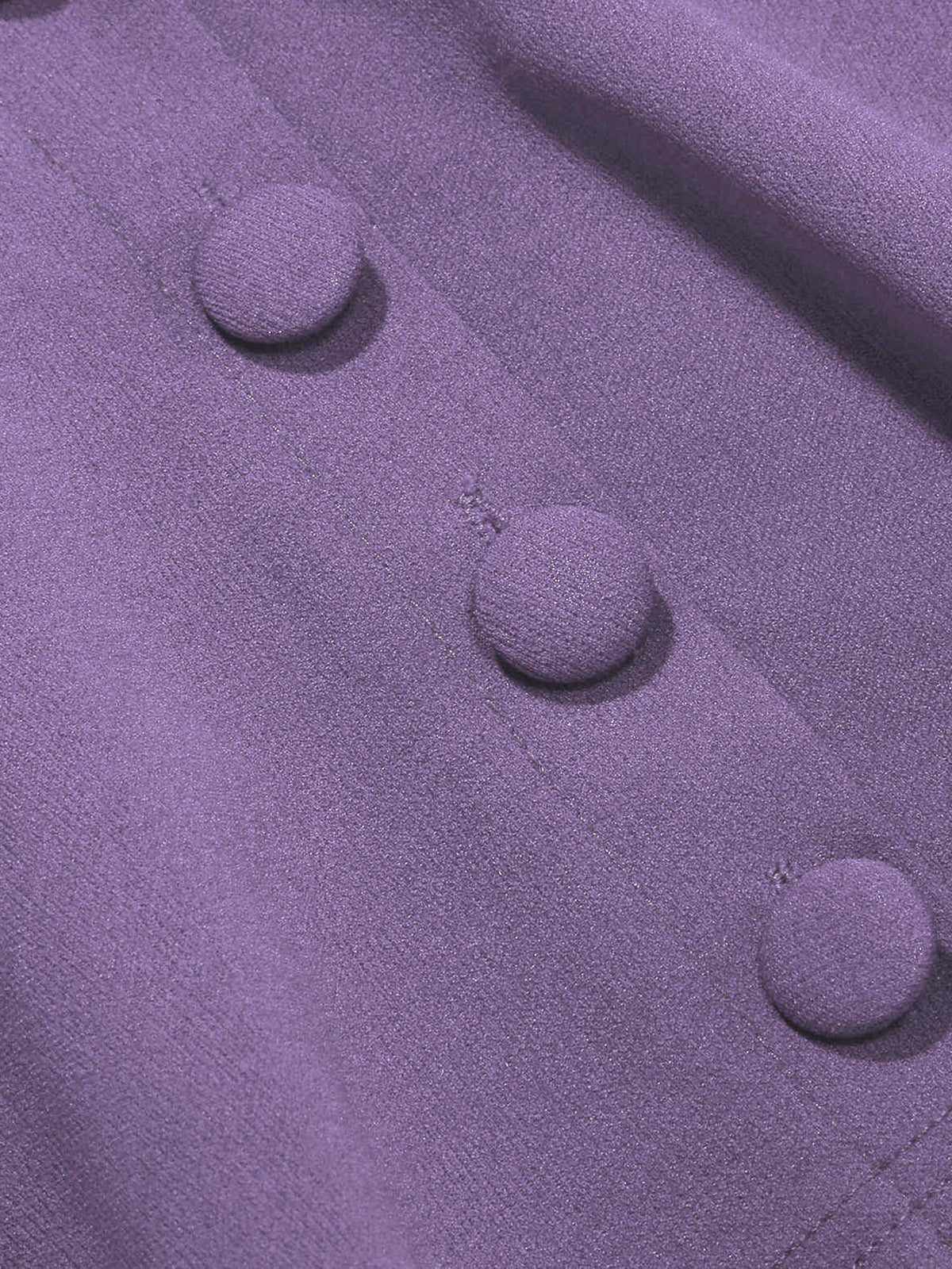 2PCS Robe trapèze violette revers unis et cape assortie années 50 - Image 6