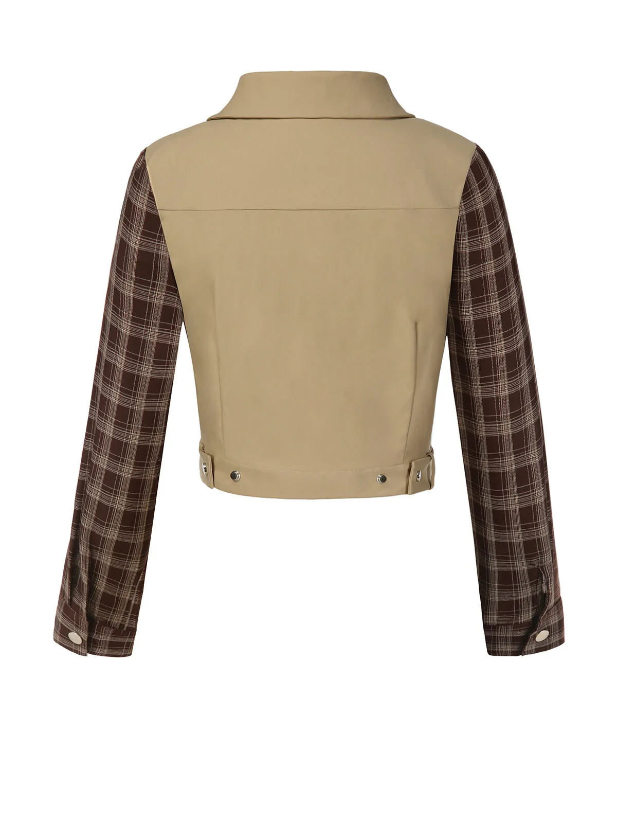 Veste zippée à revers tartan kaki des années 1960 - Image 4