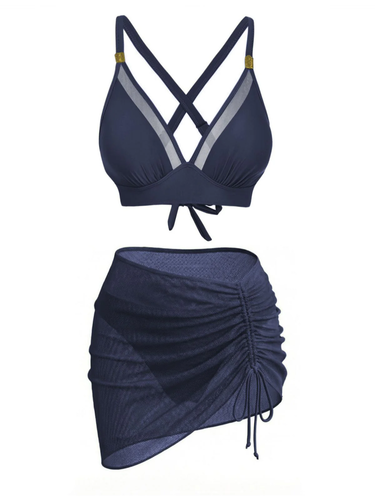 3PCS Ensemble bikini à boutons métal massif années 1950 - Image 8