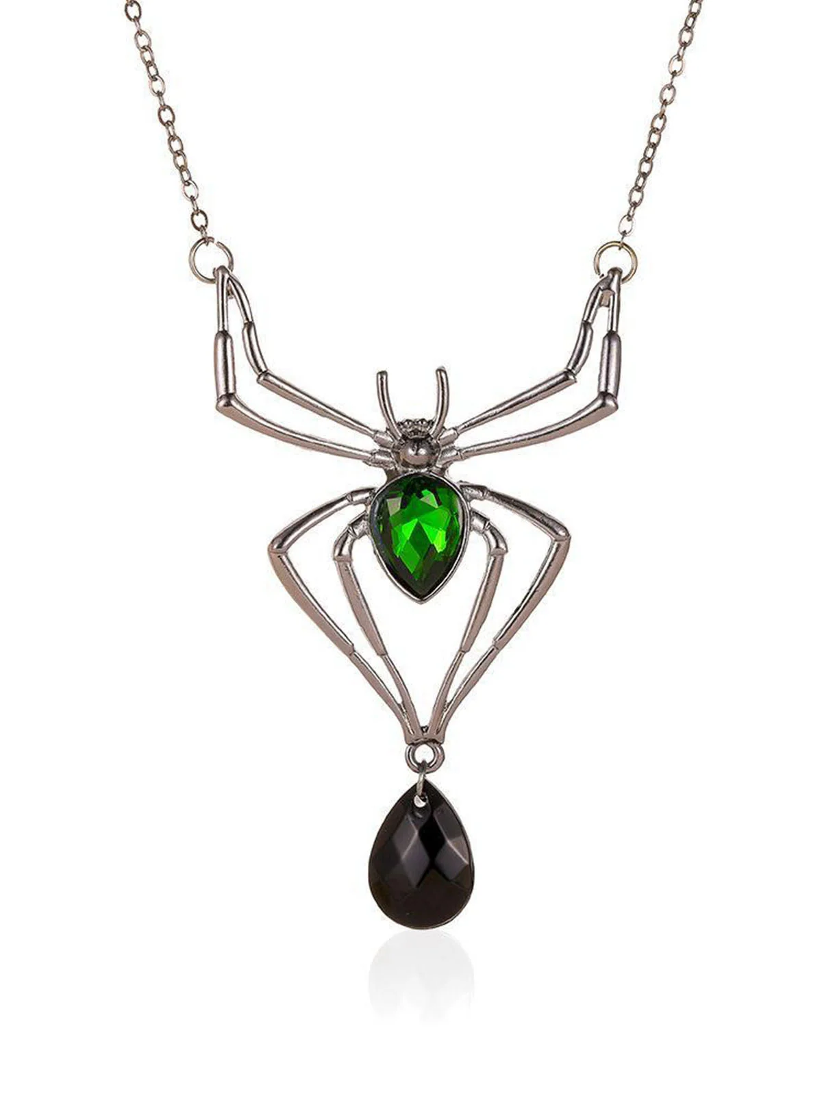 3PCS collier et boucles d'oreilles et bague araignée verte - Image 4