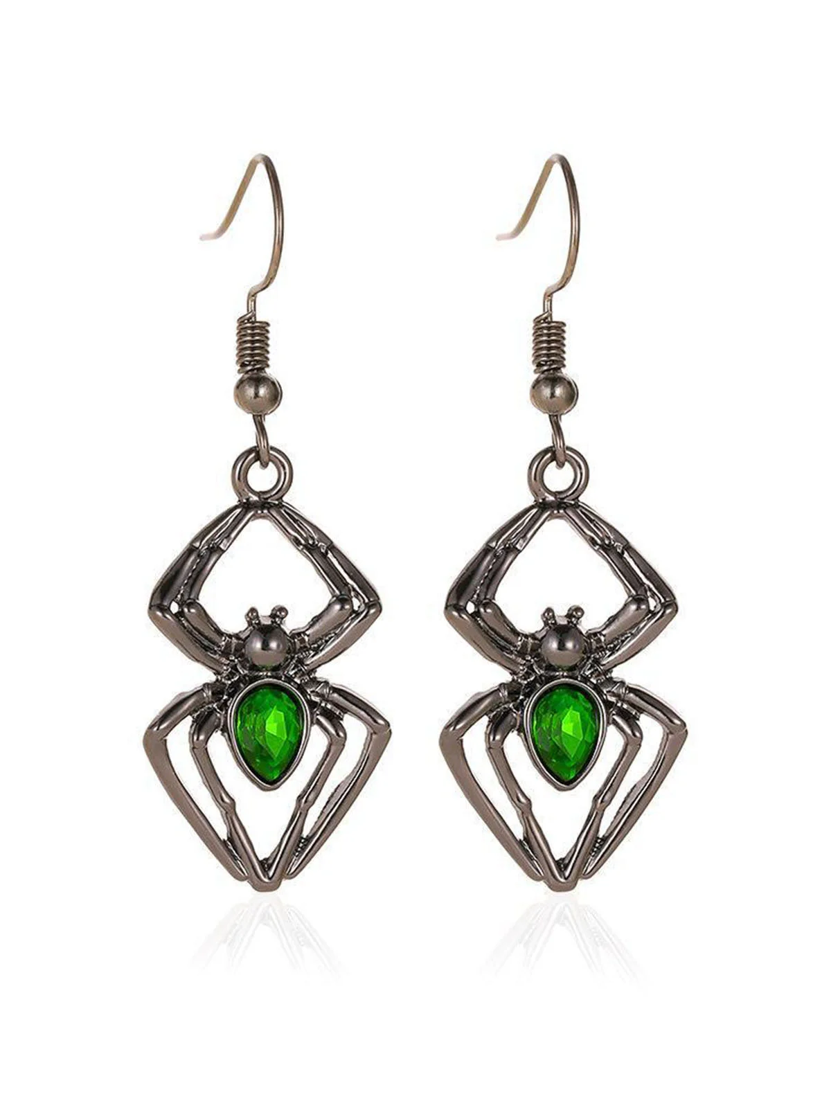 3PCS collier et boucles d'oreilles et bague araignée verte - Image 5