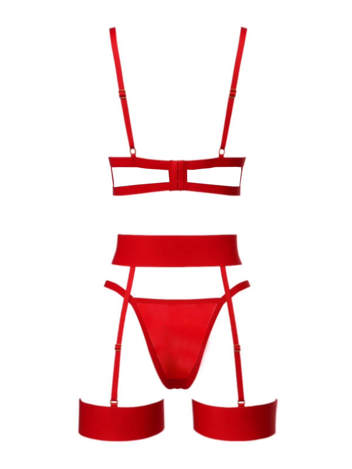3PCS Ensemble de lingerie avec détail en dentelle et nœud des années 1980 - Image 3