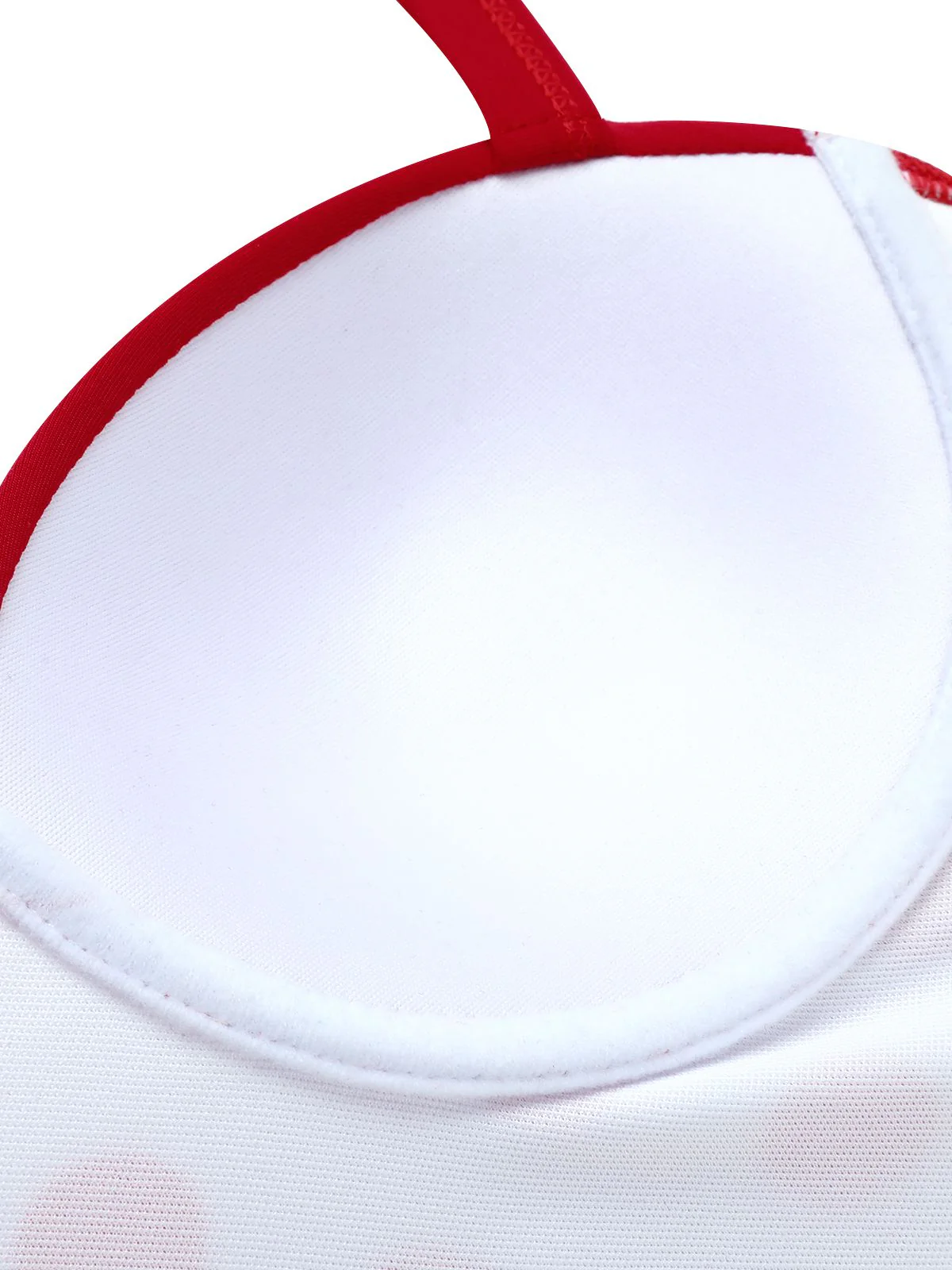 3PCS Maillot de bain rouge plissé à pois années 1950 - Image 8