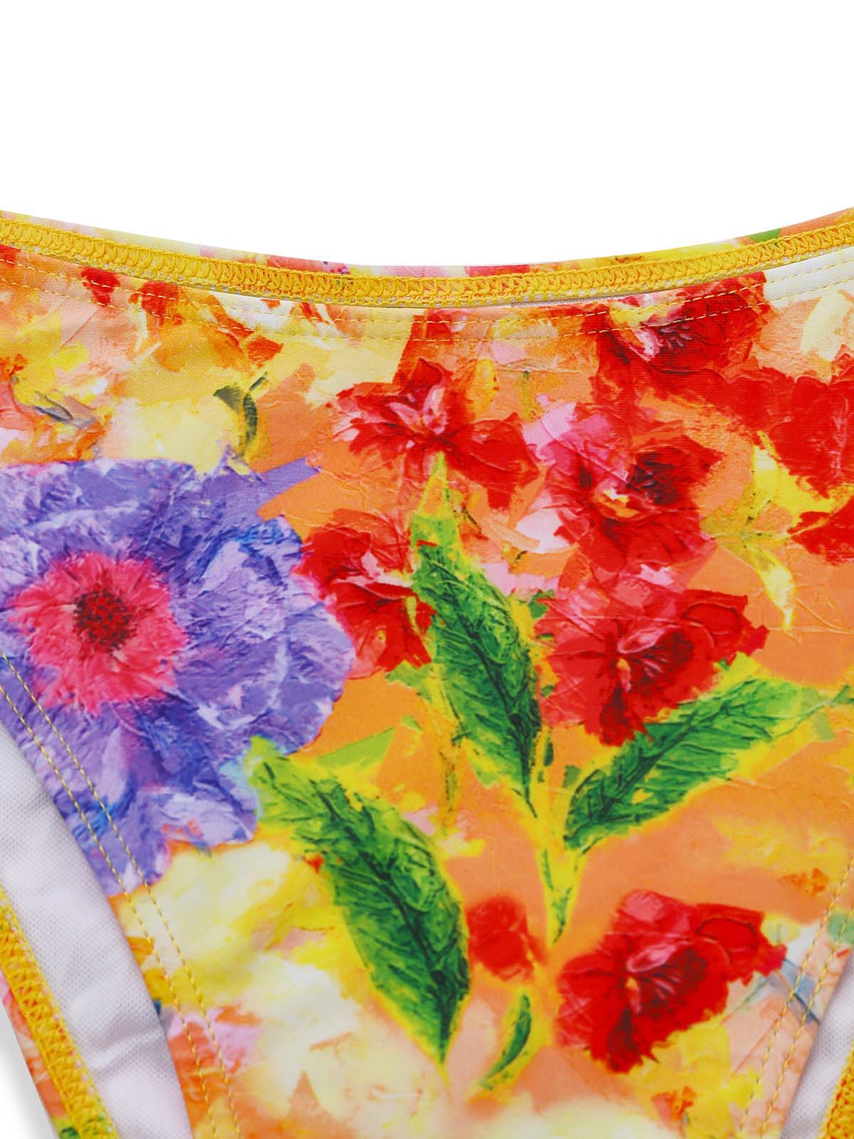 4PCS Bikini et Jupe De Plage À Fleurs Aquarelle Années 1960 - Image 7