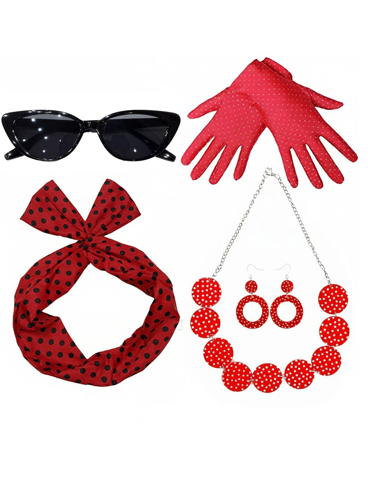 5PCS Bal Coffret Accessoires À Pois Noir Et Blanc - Image 2