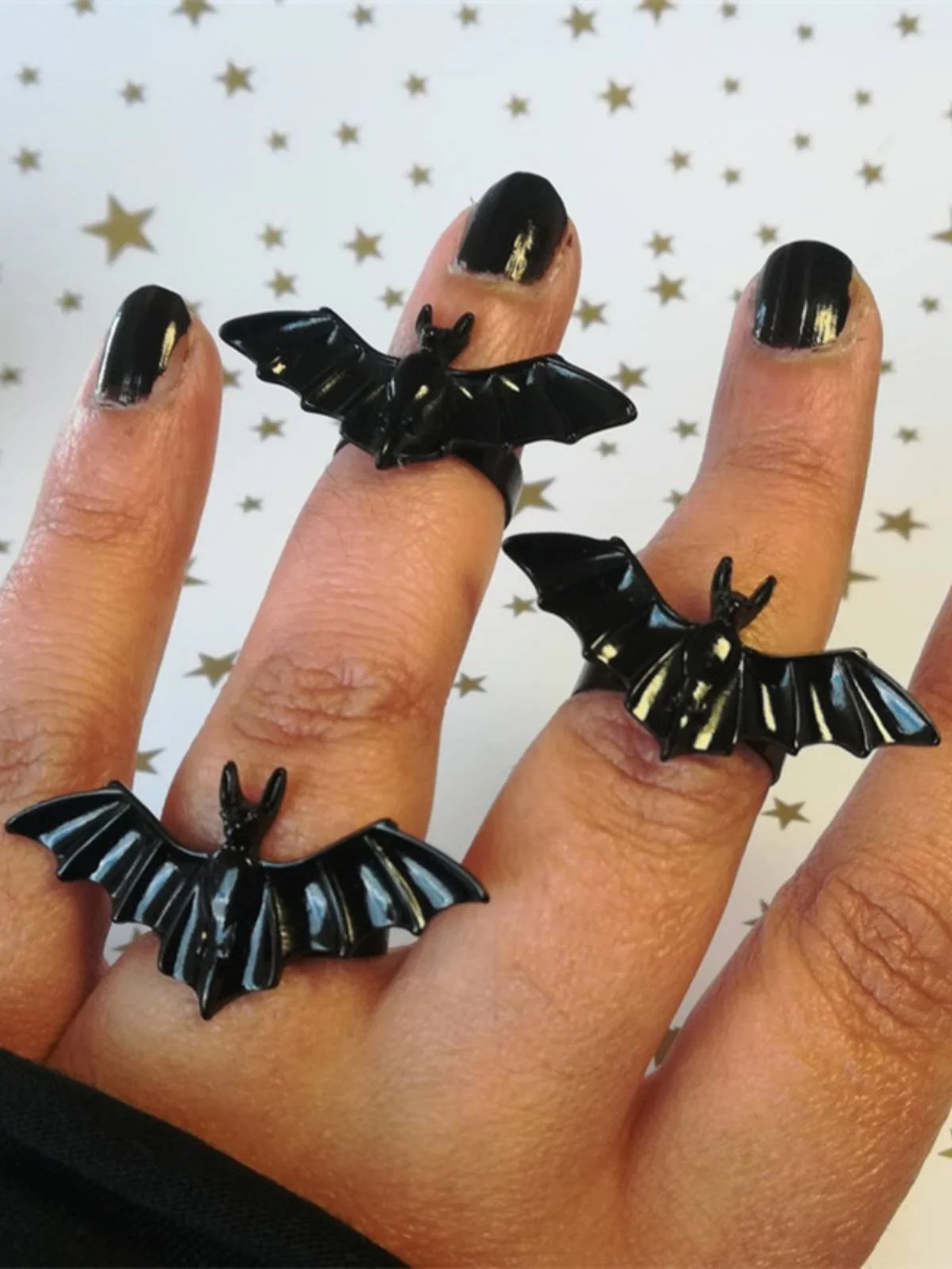 Bague en alliage de chauve-souris rétro noire - Image 2