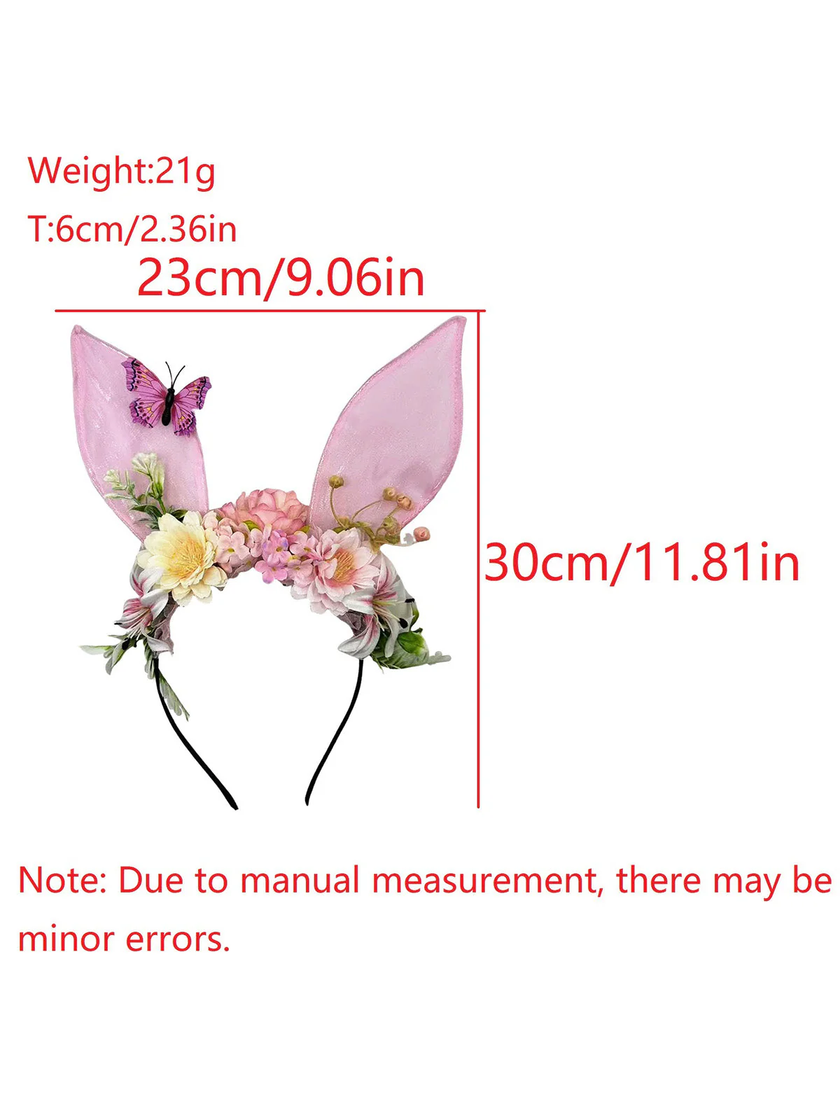 Bandeau en maille 3D à motif papillon et lapin - Image 3