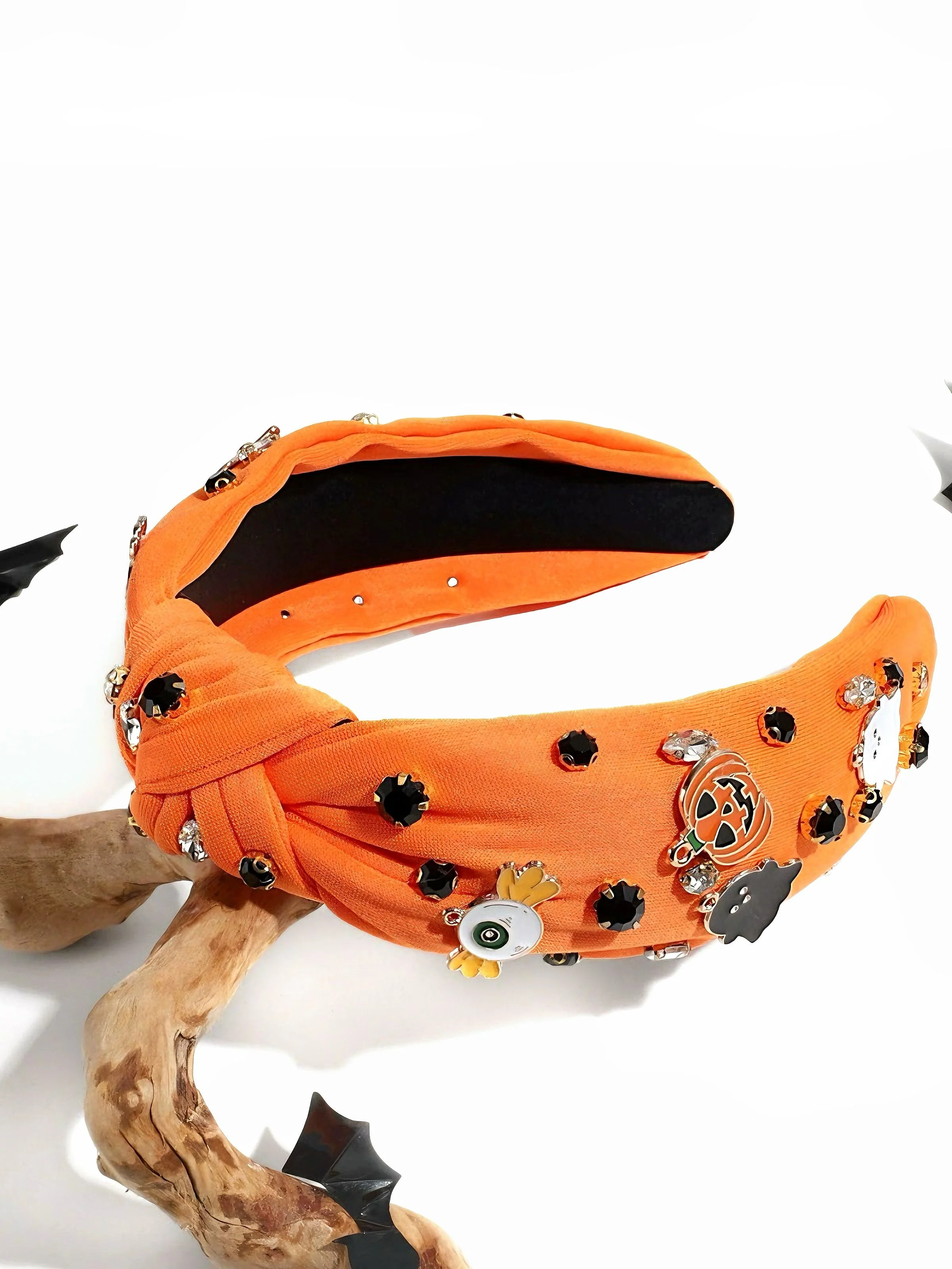Bandeau noué en strass avec citrouille et fantôme du diable - Image 3