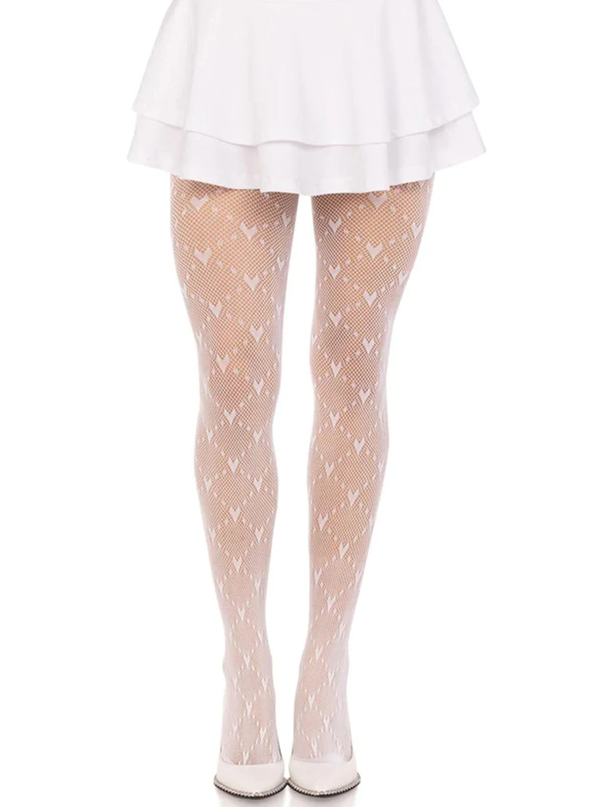 Bas collants rétro à lignes argyle en forme de cœur - Image 10