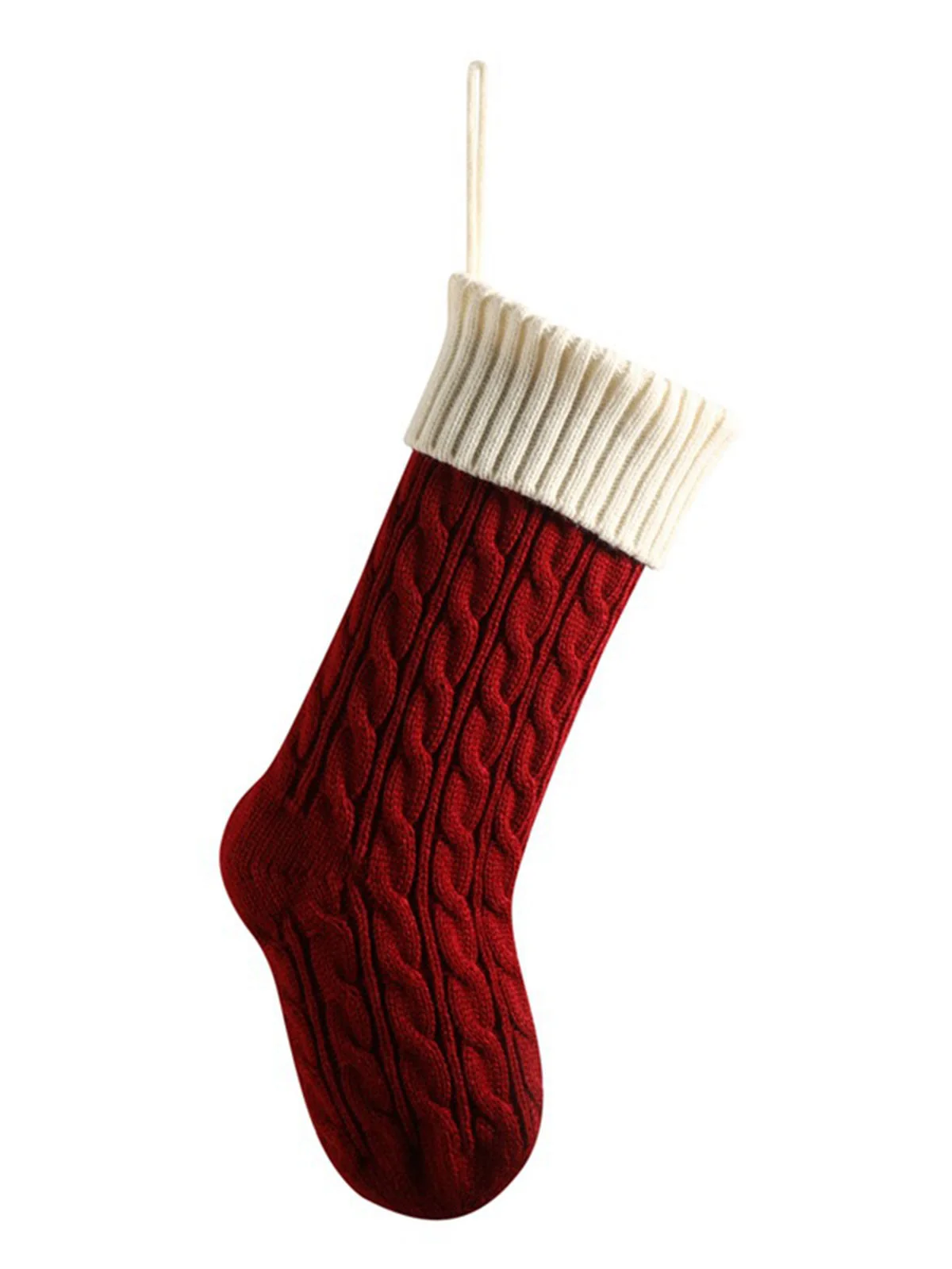 Bas tricotés en torsade décorations de Noël - Image 4