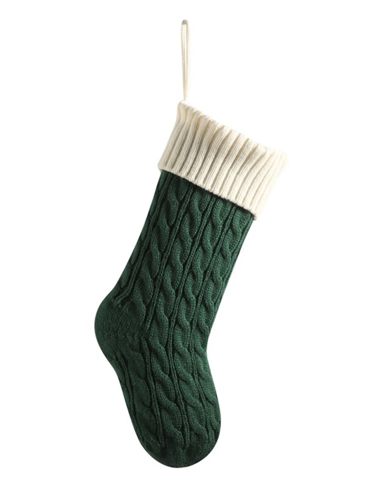 Bas tricotés en torsade décorations de Noël - Image 5
