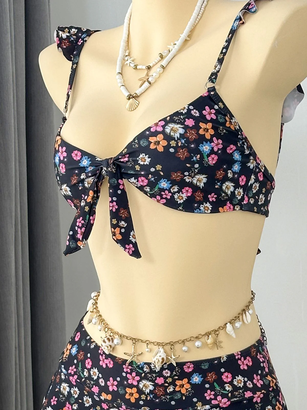 Bikini à Volants Fleurs avec Dentelle Années 1940 - Image 13