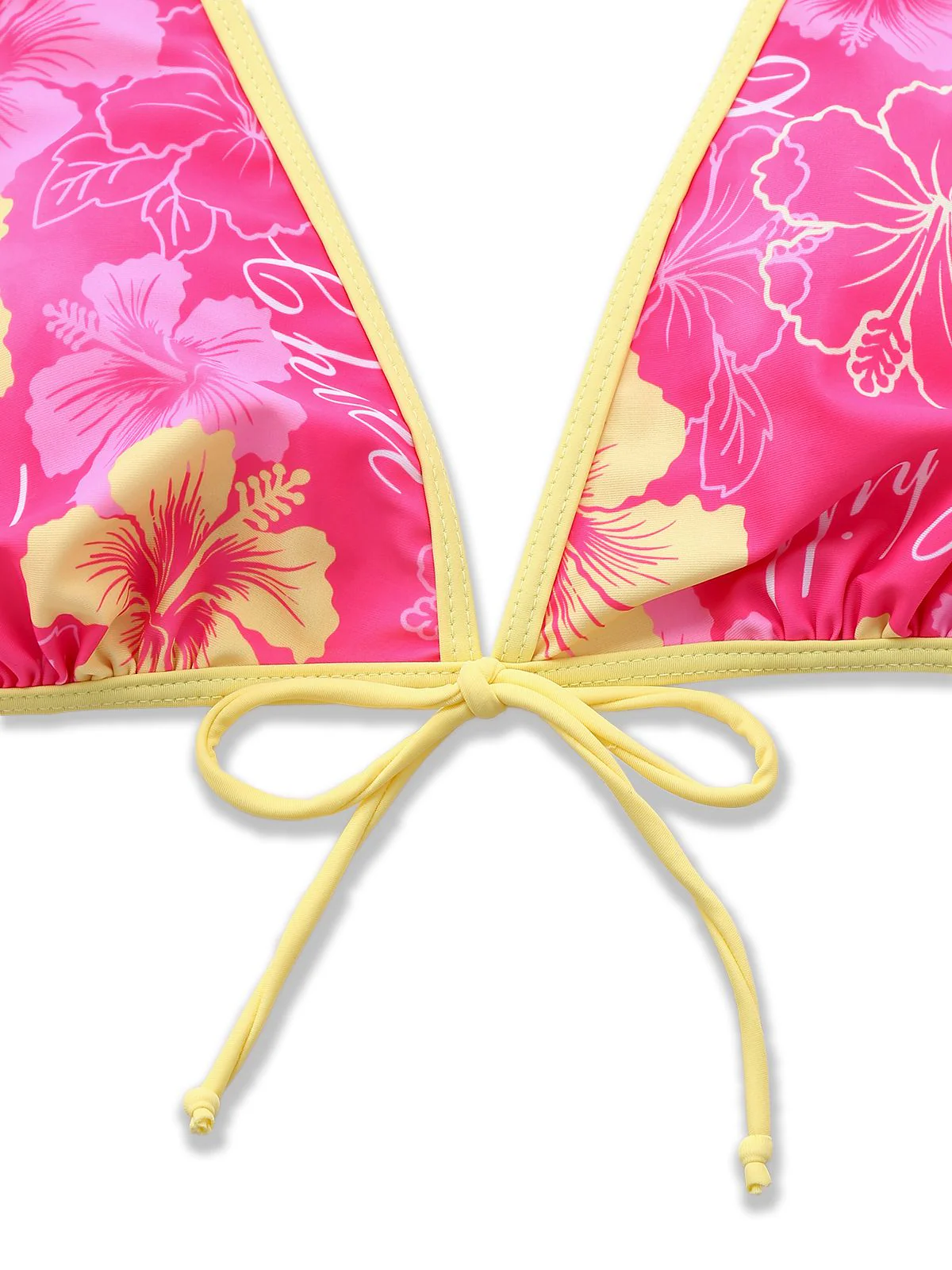 Ensemble bikini rose à imprimé floral et à volants 1960s - Image 8