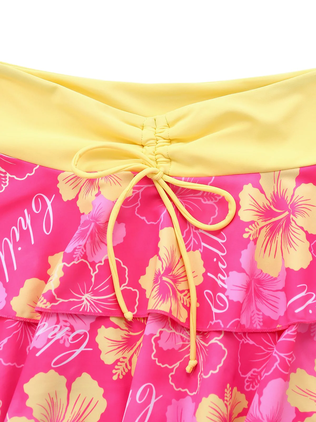 Ensemble bikini rose à imprimé floral et à volants 1960s - Image 9