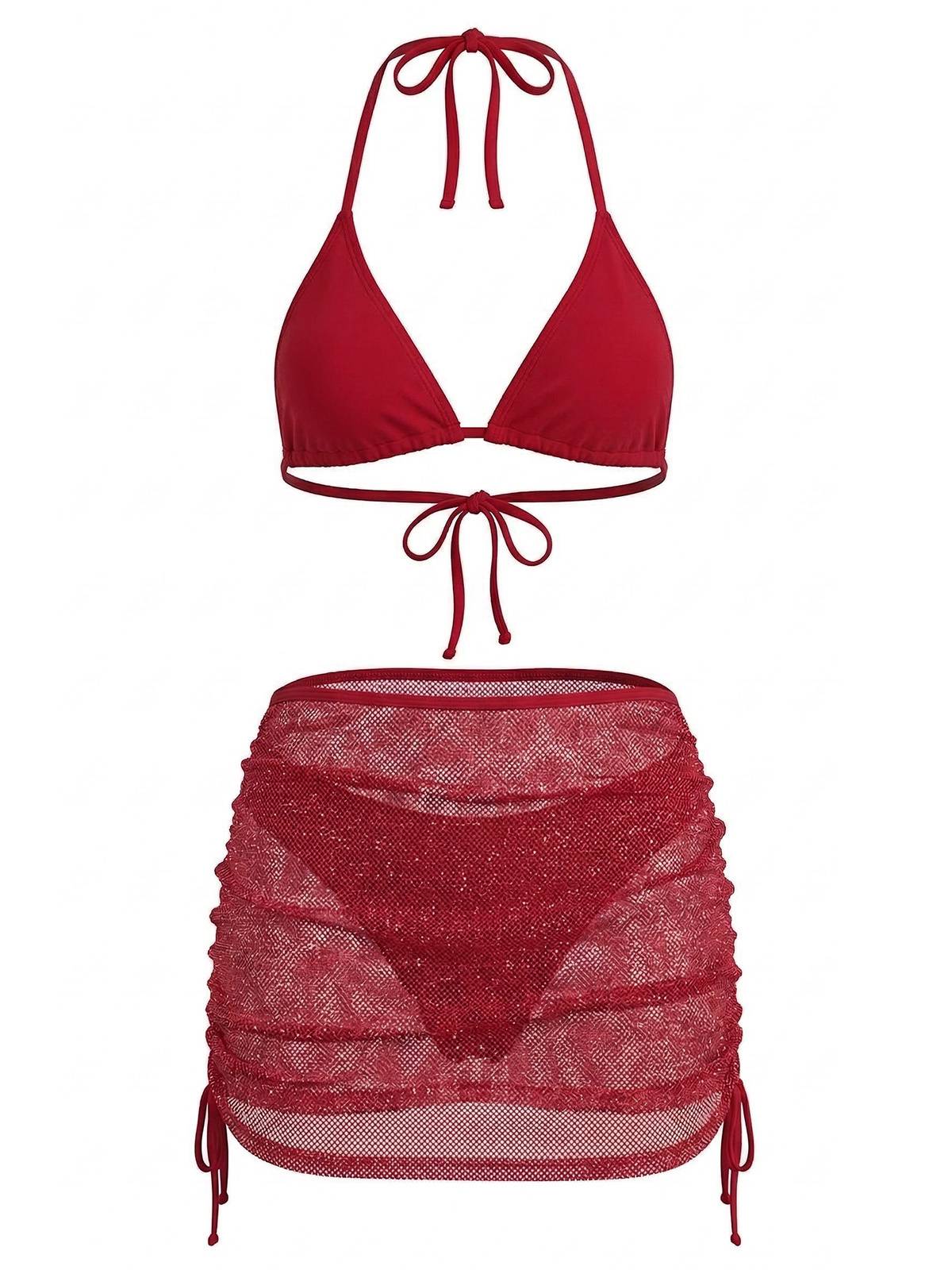 Bikini col halter unie et cache-maillot crochet 1940s - Image 14