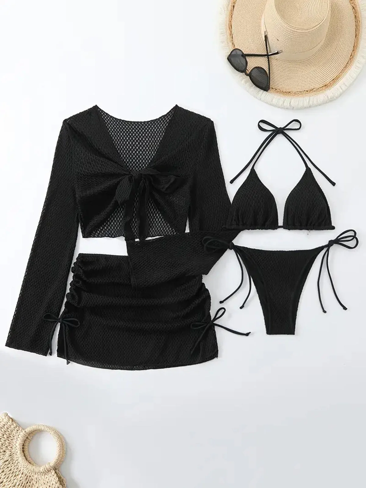 Bikini Col Licou et Cache-Maillot en Maille Années 50 - Image 3