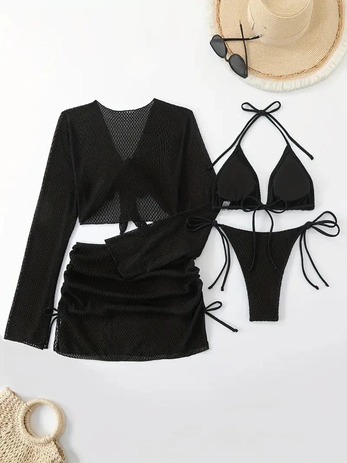 Bikini Col Licou et Cache-Maillot en Maille Années 50 - Image 4