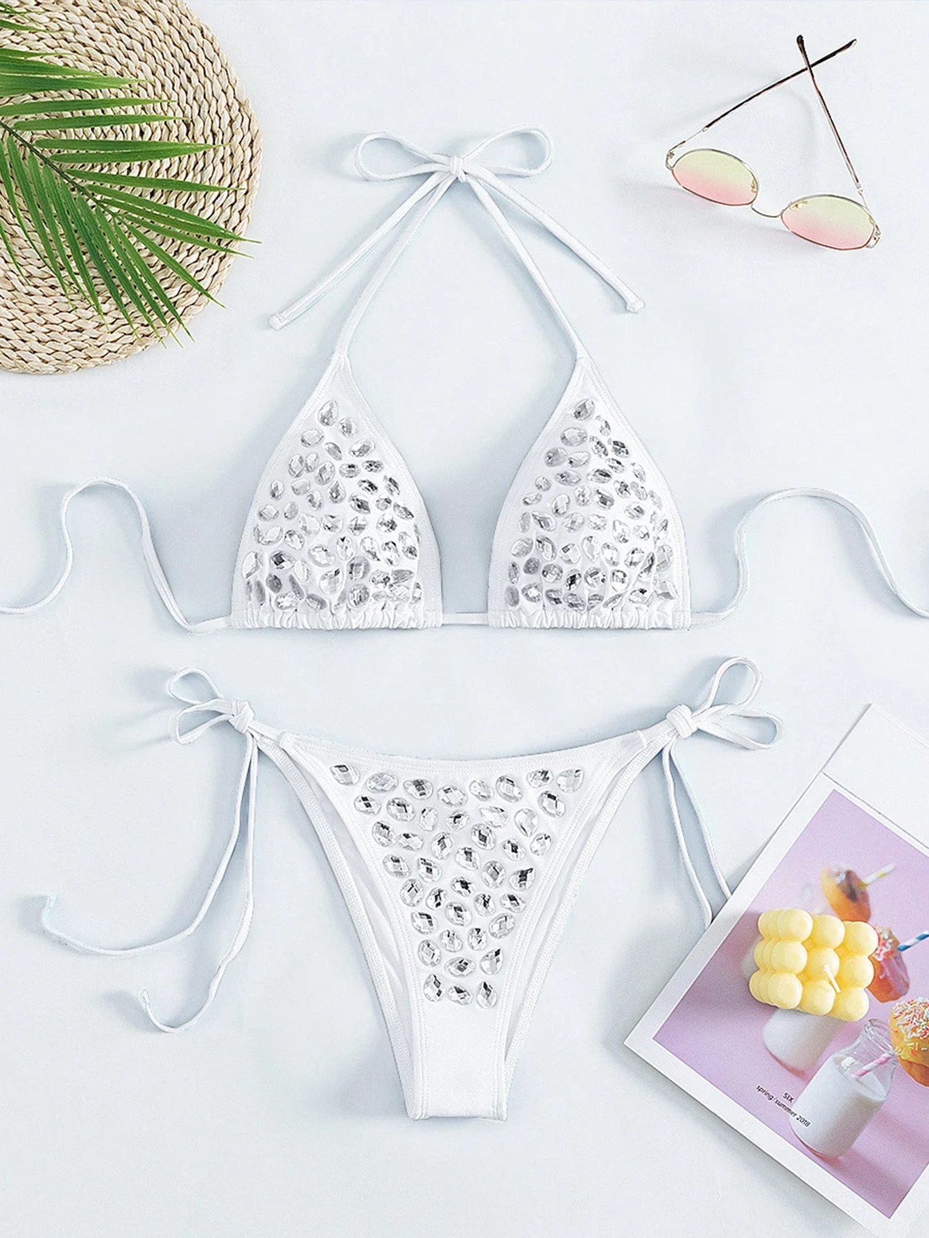 Bikini Col Licou Strass Années 80 - Image 5