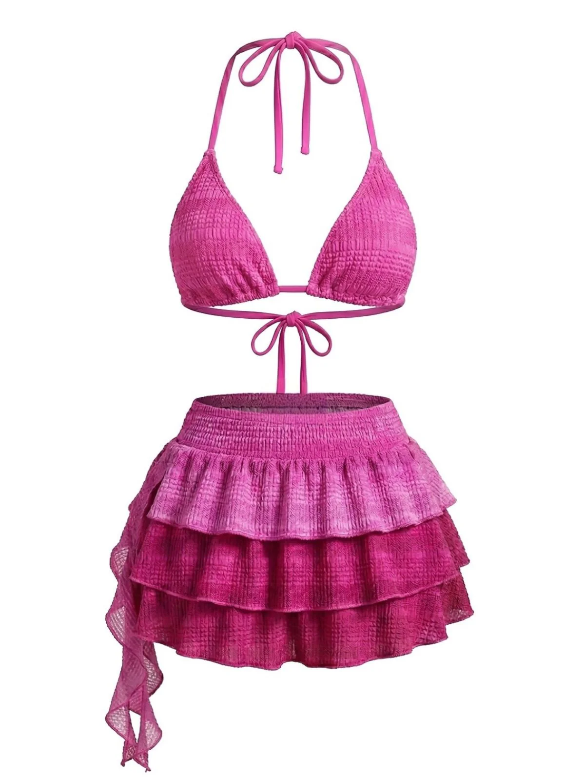 Bikini et Cache-Maillot à Volants Rose Années 1950 - Image 4