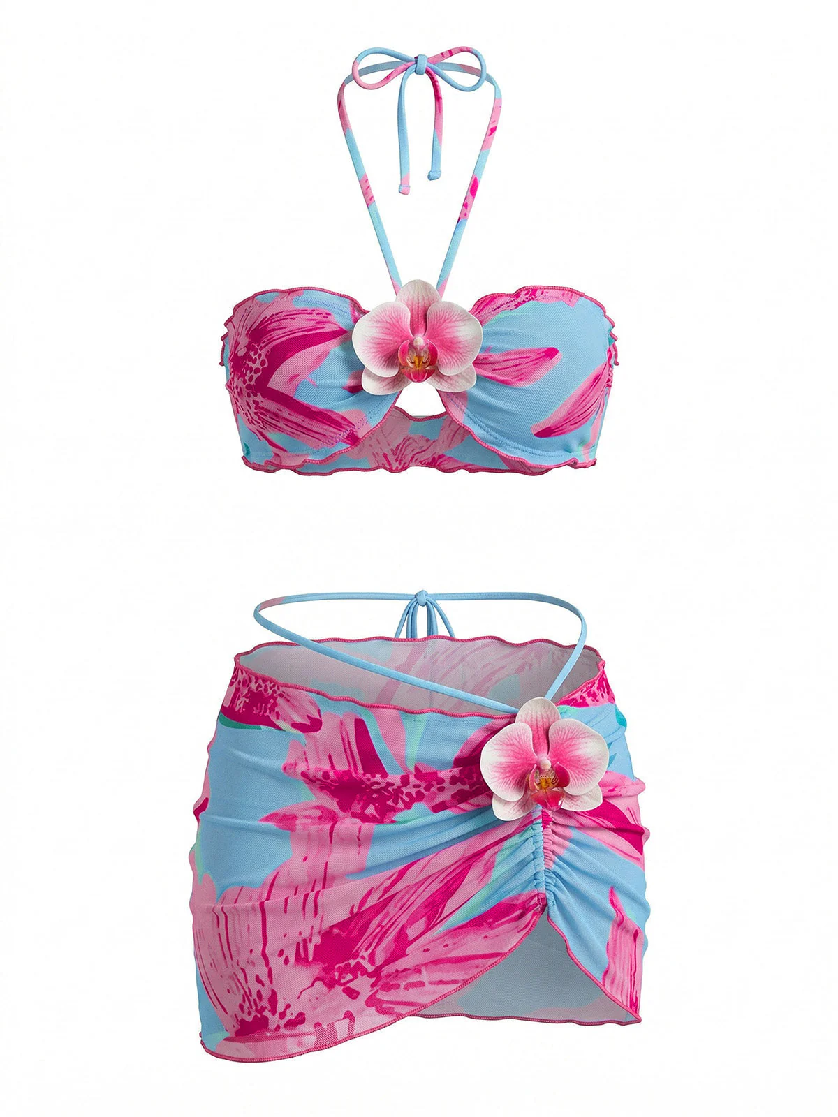 Bikini Floral et Cache-Maillot Moulant Années 1960 - Image 6
