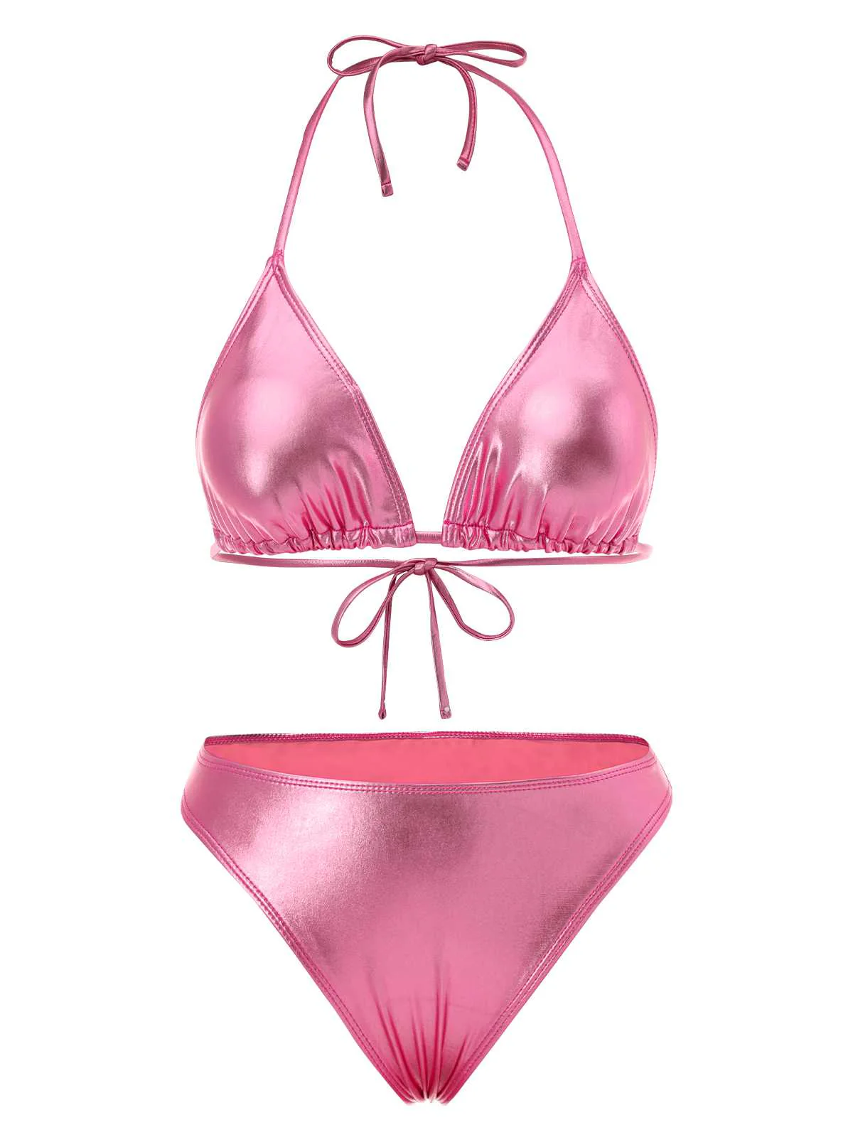 Bikini métallisé dos nu et paréo froncé années 1970 - Image 13