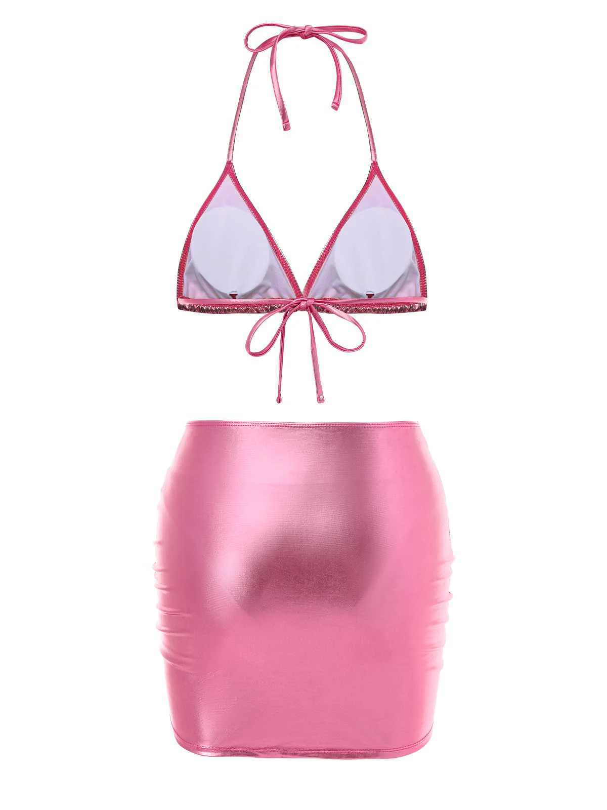 Bikini métallisé dos nu et paréo froncé années 1970 - Image 14