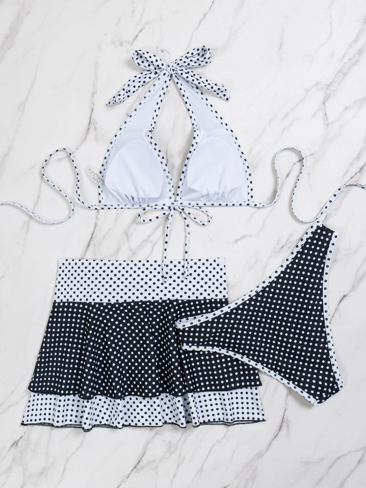 Bikini Noir à Pois et Cache Maillot Années 40 - Image 6