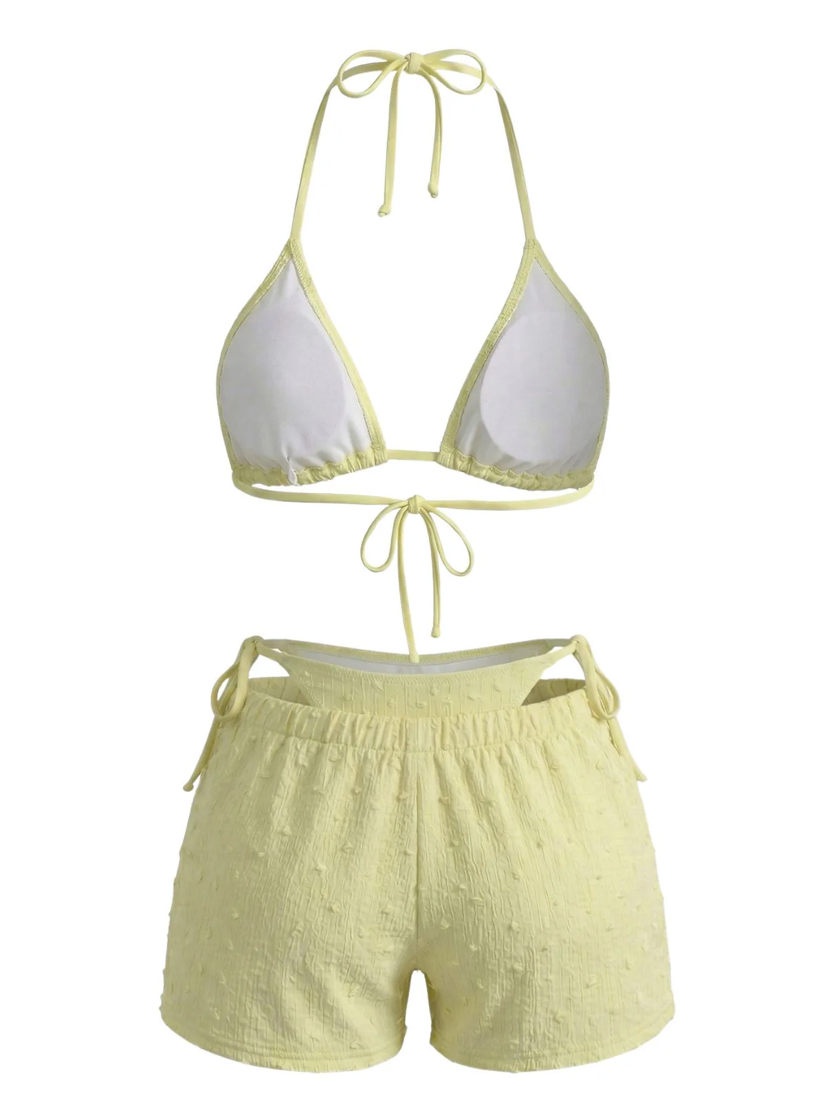 Bikini Texturé et Short Jaune Années 1950 - Image 2