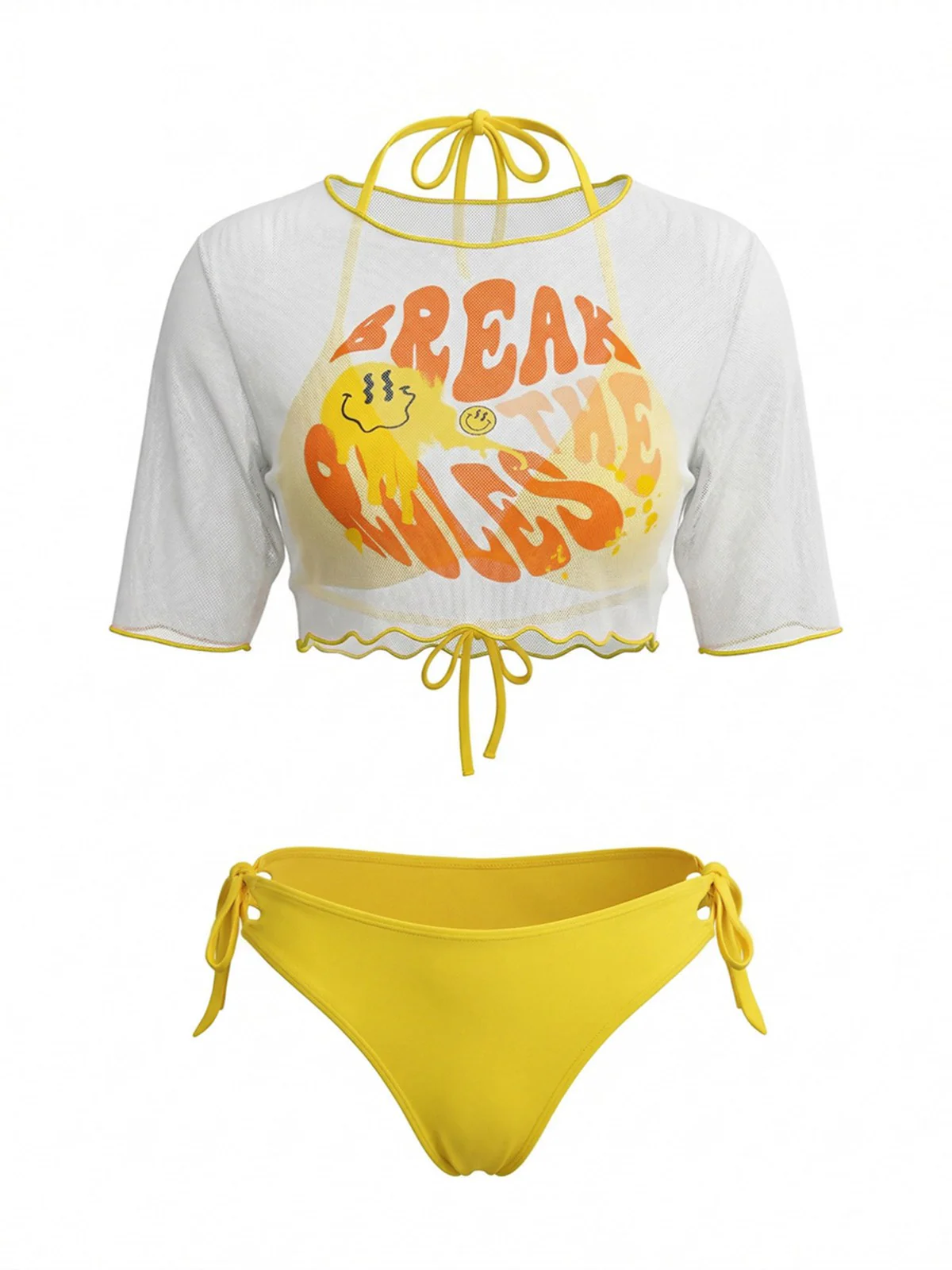 Bikini Triangle Jaune Dos Nu et Cache-Maillot Années 1960 - Image 2