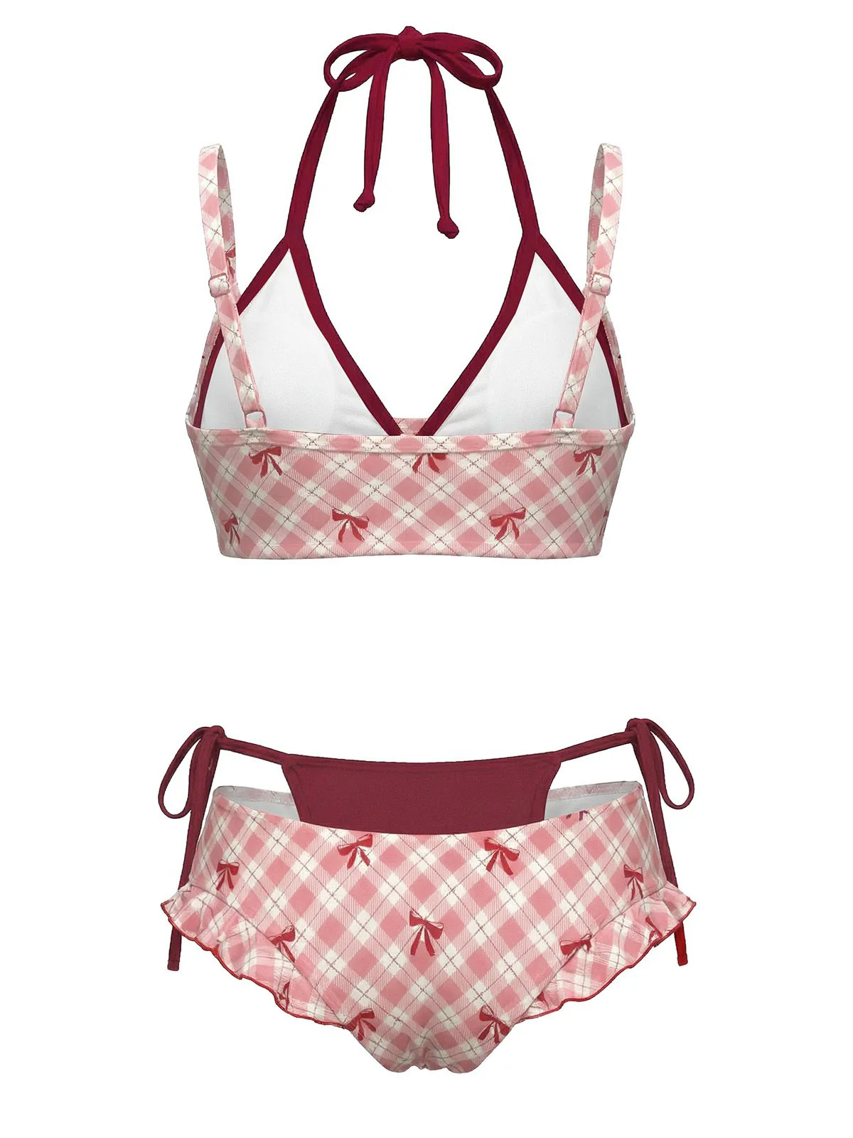 Bikini Vert Double Couche à Carreaux Années 1950 - Image 3