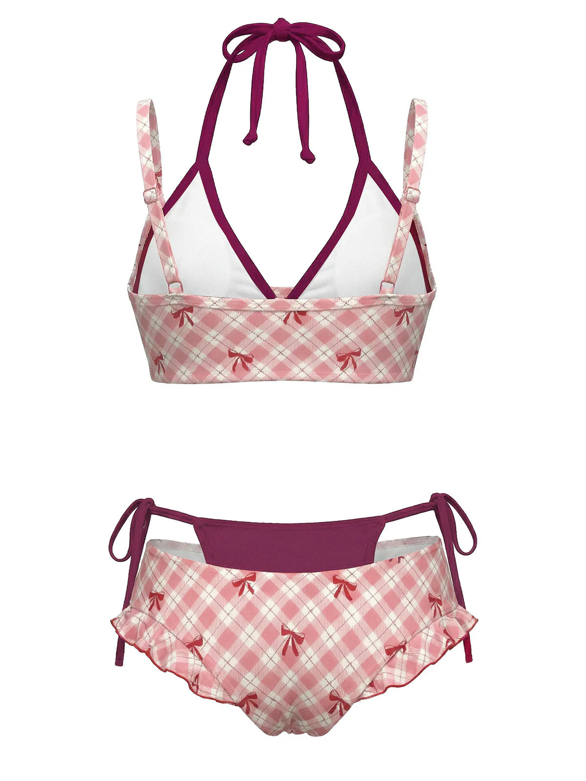 Bikini Vert Double Couche à Carreaux Années 1950 - Image 6