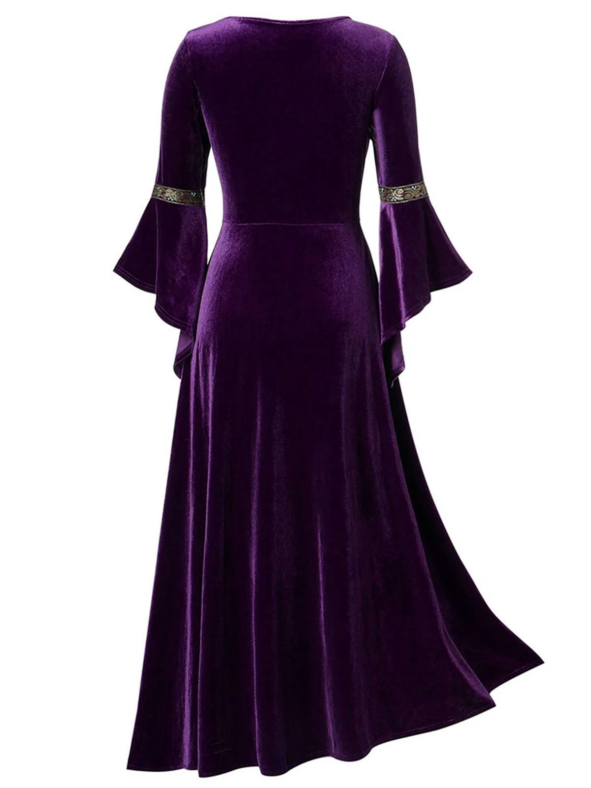 Robe Renaissance médiévale en velours à bordure dorée des années 1930 - Image 2