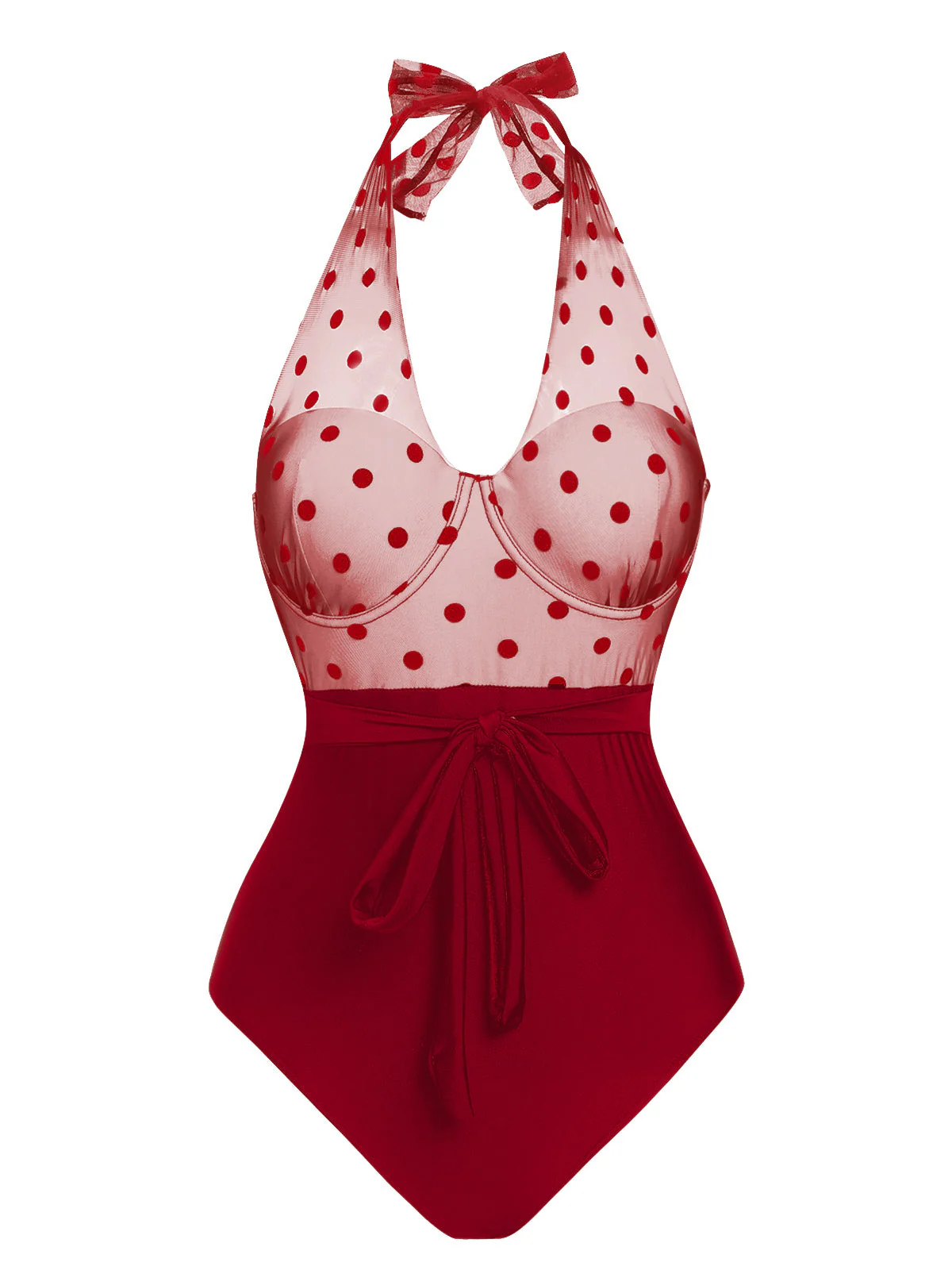 Maillot de bain en maille à pois noir des années 1950 - Image 8