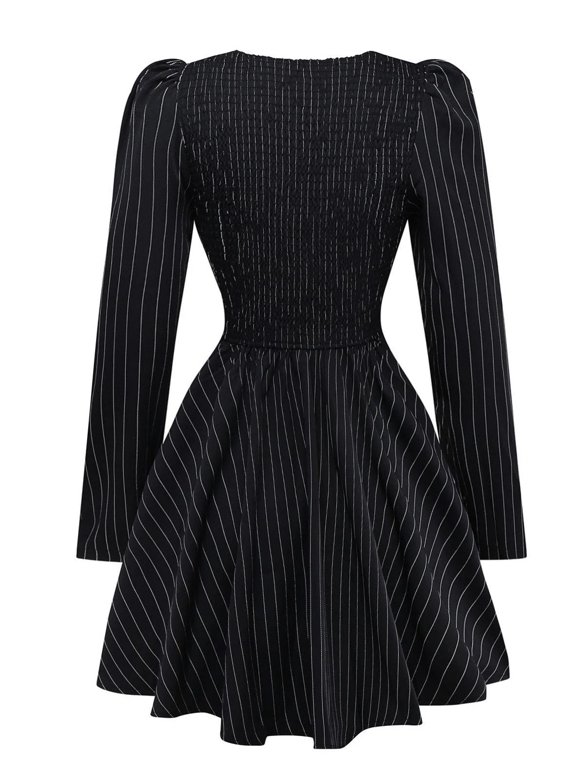 Robe noire à rayures verticales et motif léopard des années 1950 - Image 2