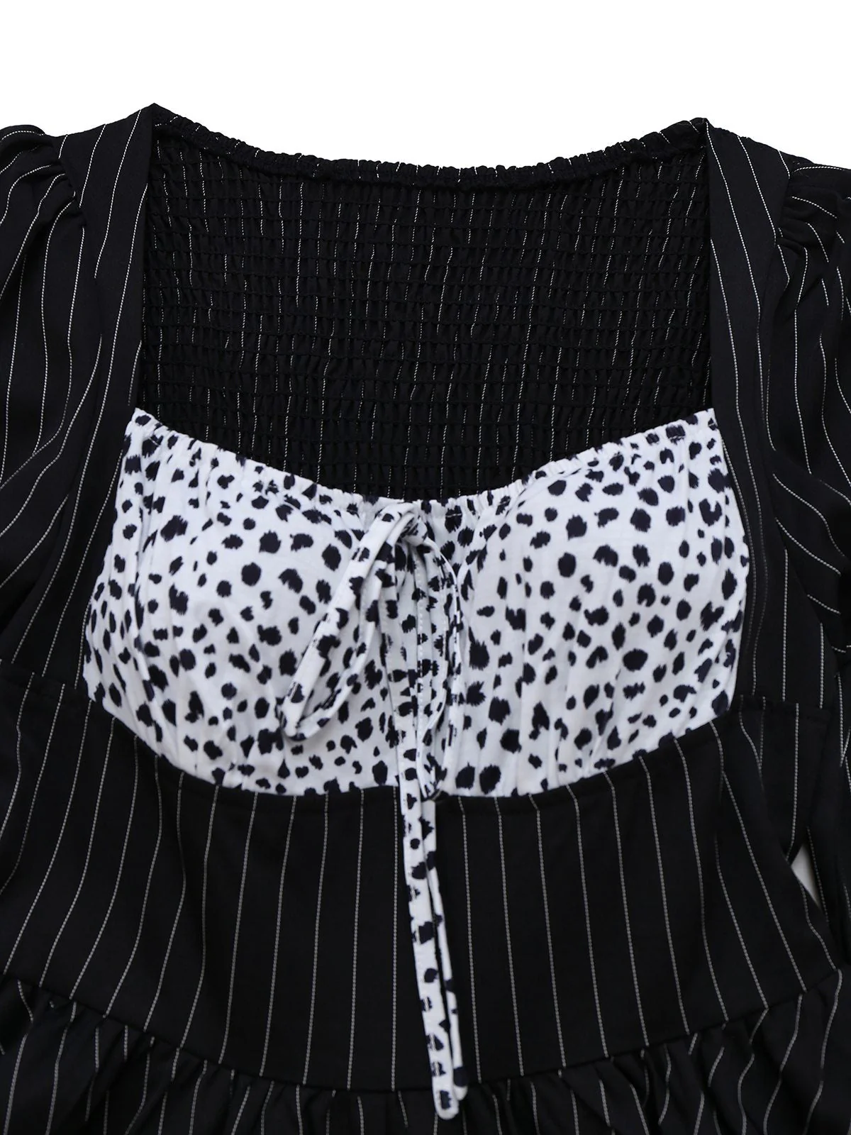 Robe noire à rayures verticales et motif léopard des années 1950 - Image 3