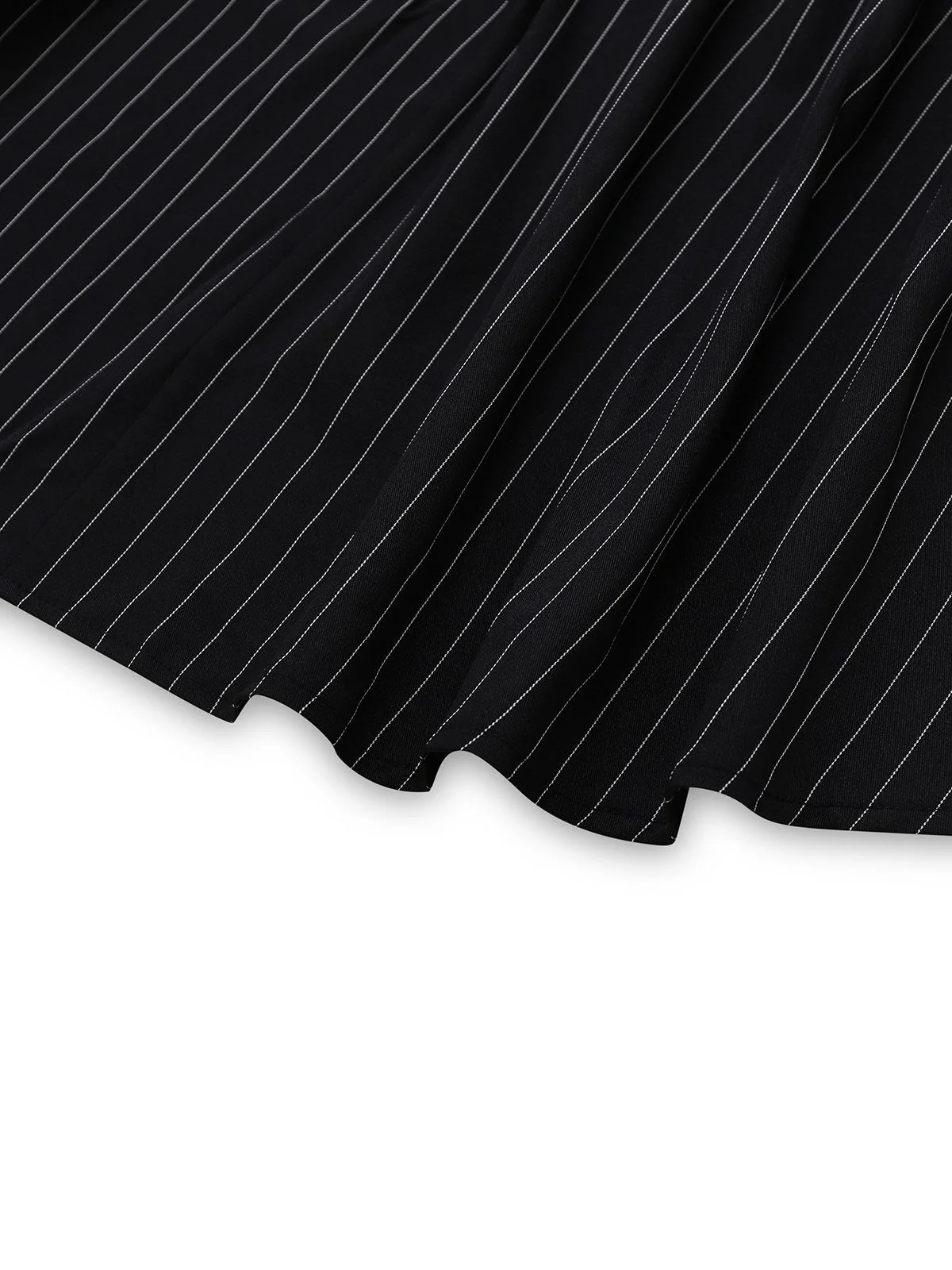 Robe noire à rayures verticales et motif léopard des années 1950 - Image 5