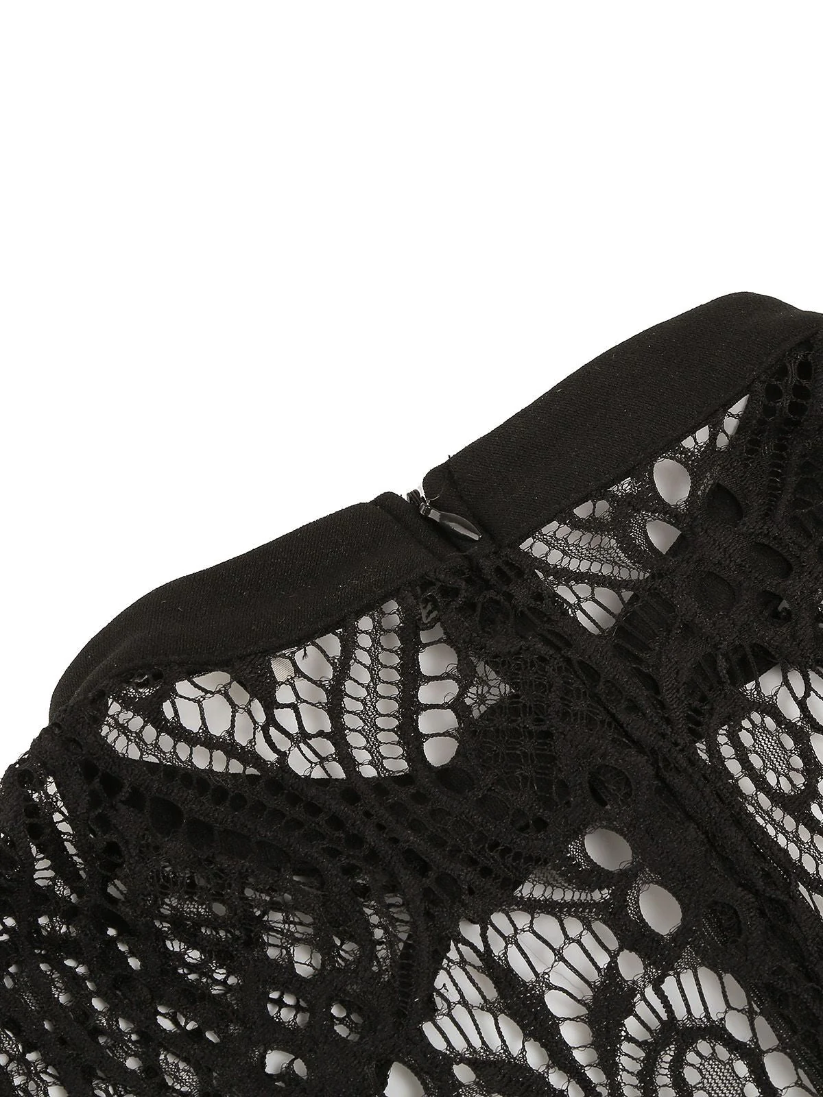 Robe noire patchwork brodée de dentelle d'Halloween - Image 5
