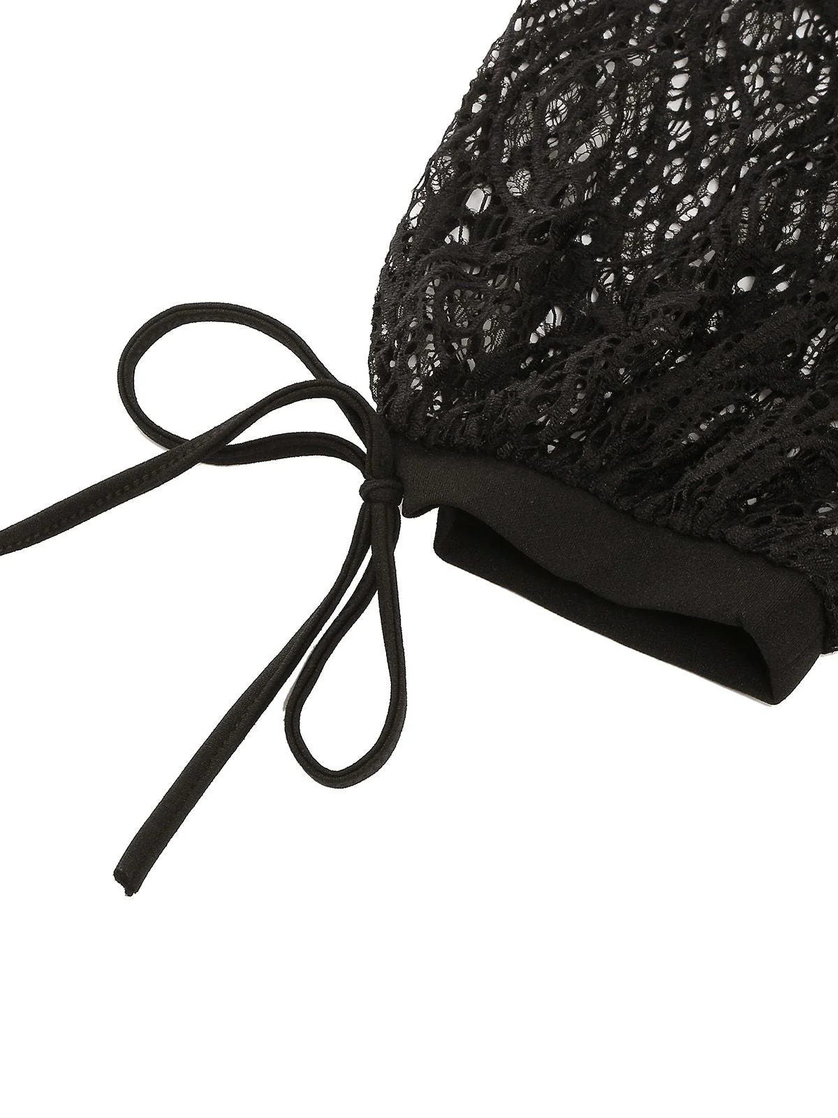 Robe noire patchwork brodée de dentelle d'Halloween - Image 6