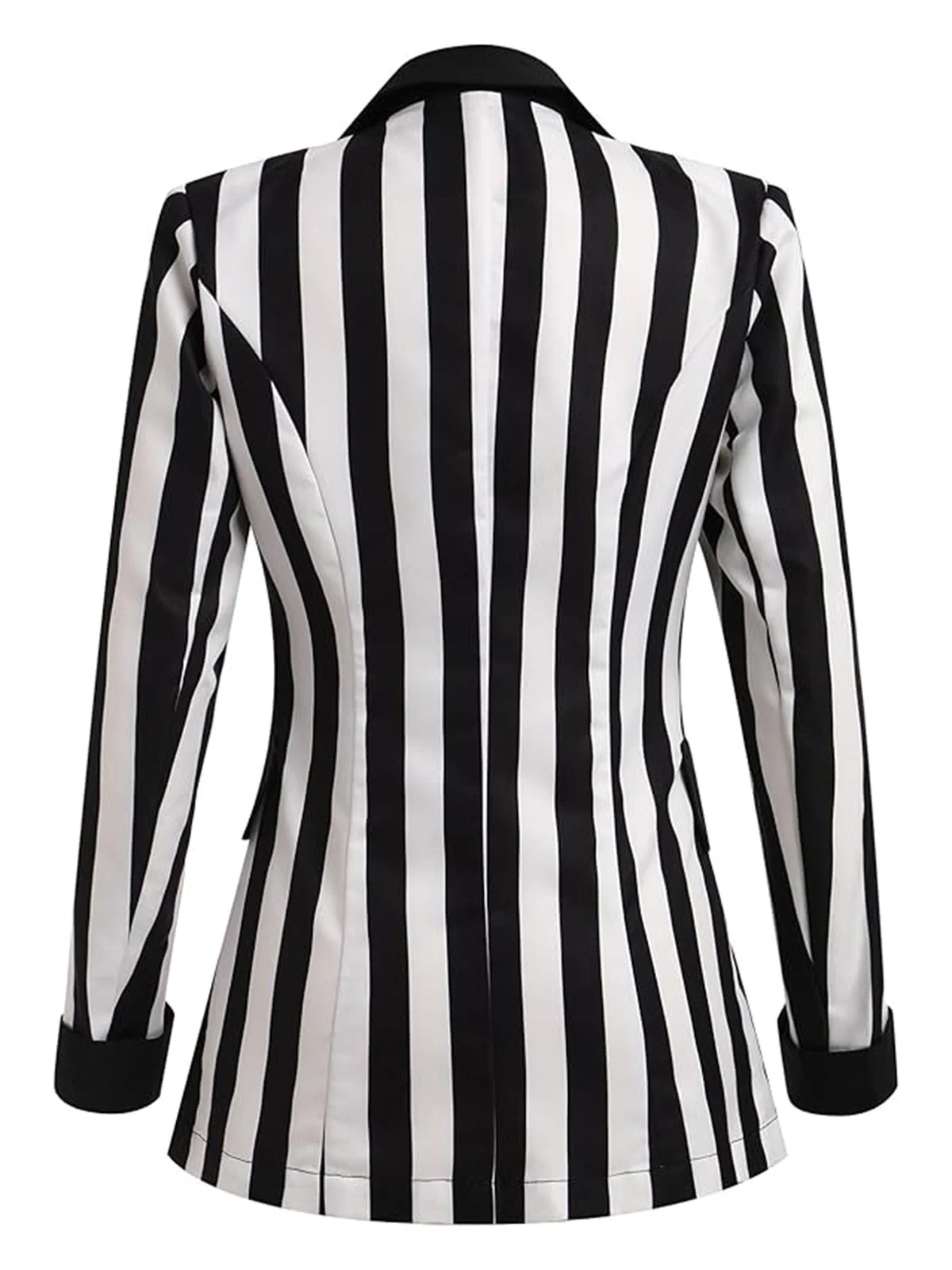 Blazer à rayures noires et blanches contrastées à revers des années 1950 - Image 5