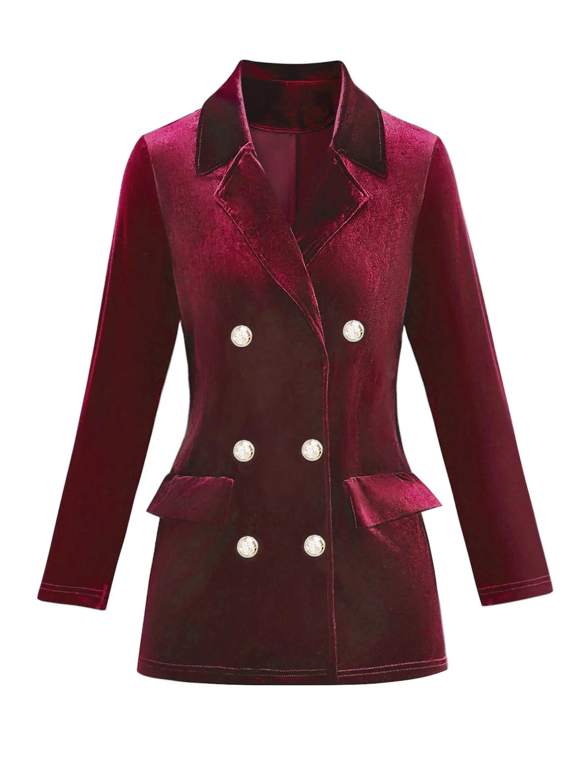 Blazer croisé en velours uni des années 1980 - Image 2