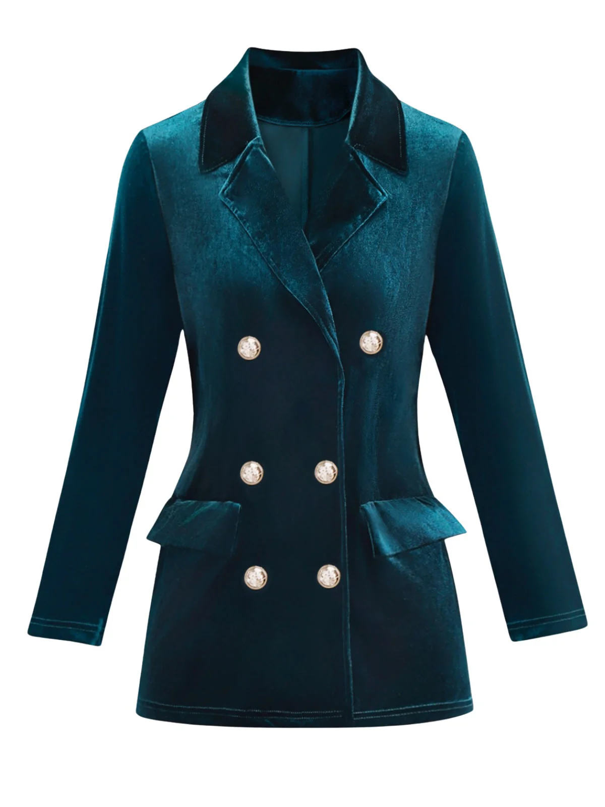 Blazer croisé en velours uni des années 1980 - Image 6