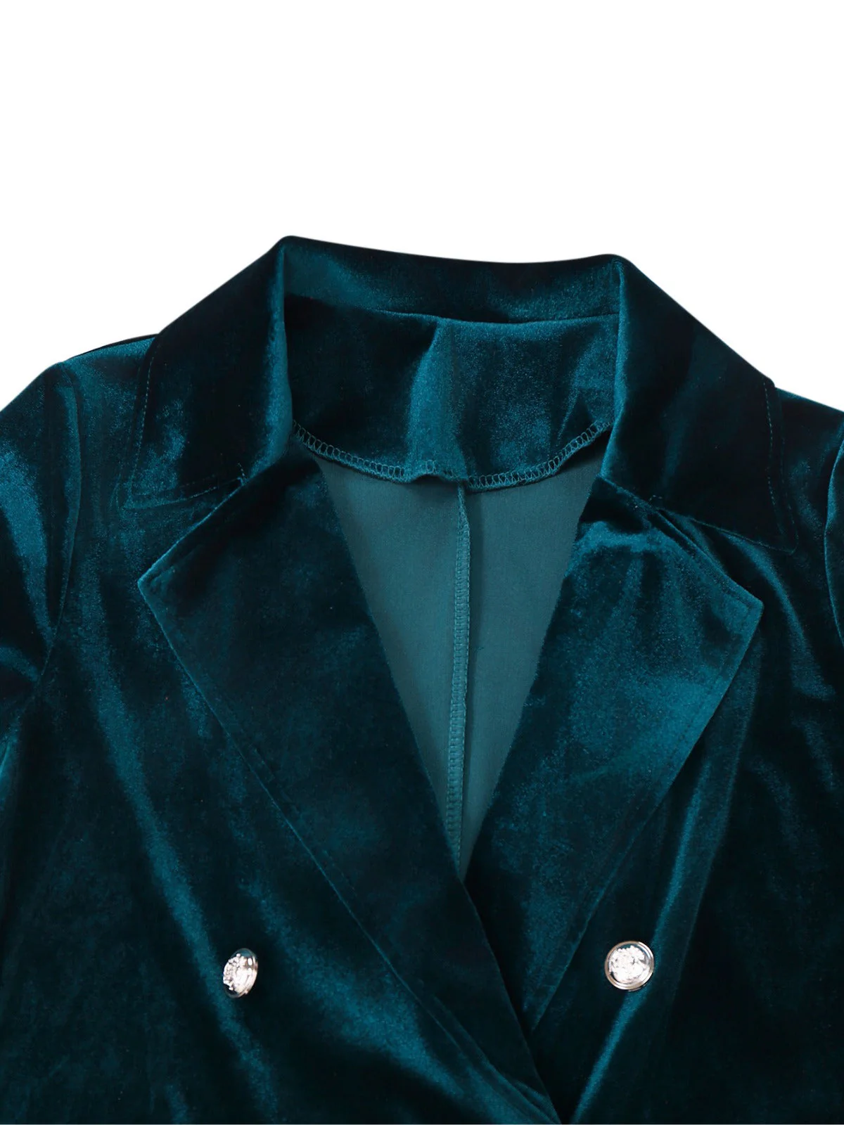 Blazer croisé en velours uni des années 1980 - Image 8