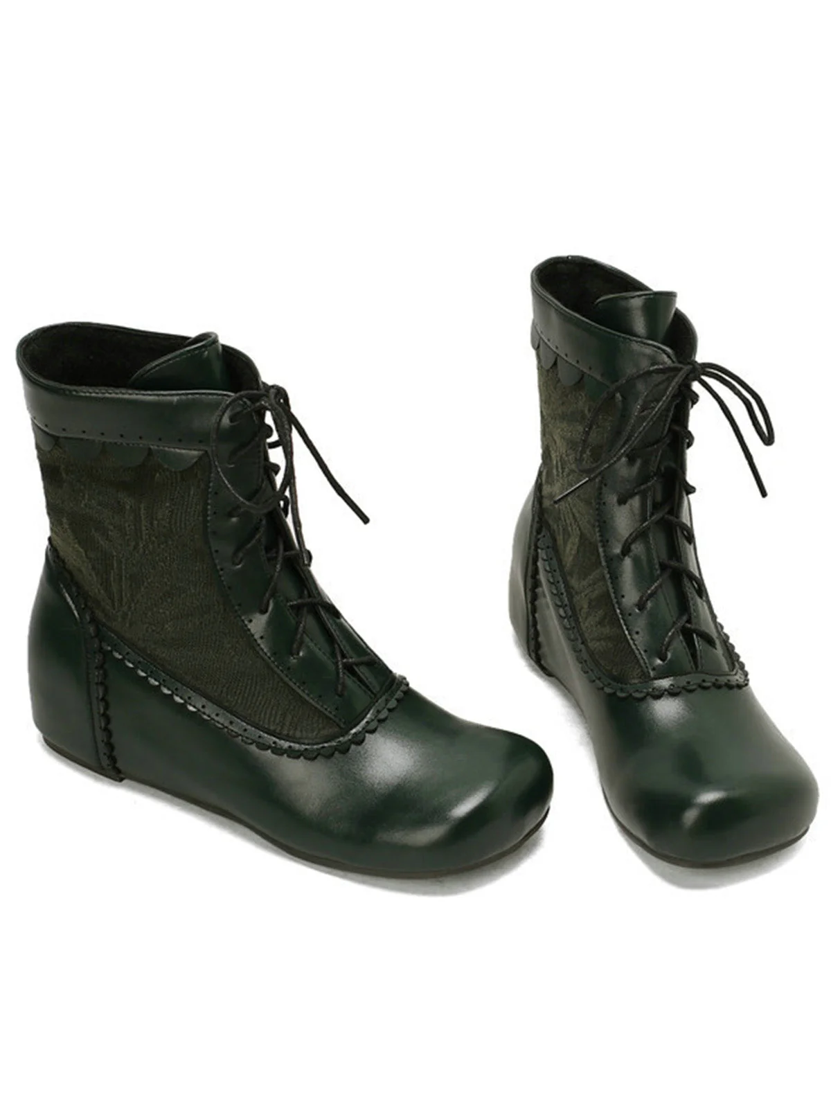 Bottes à lacets brodées vintage avec talon intérieur - Image 17