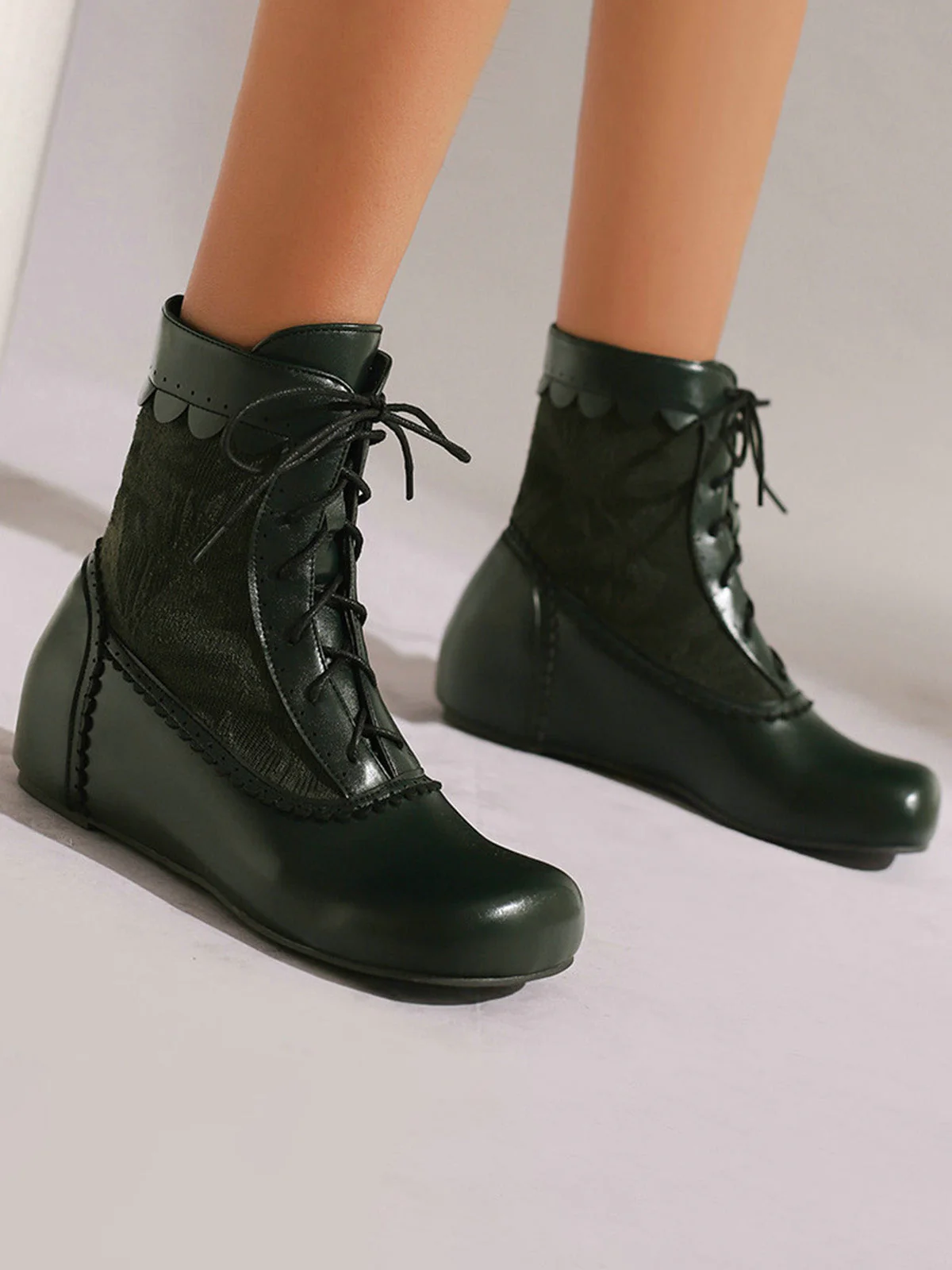 Bottes à lacets brodées vintage avec talon intérieur - Image 18