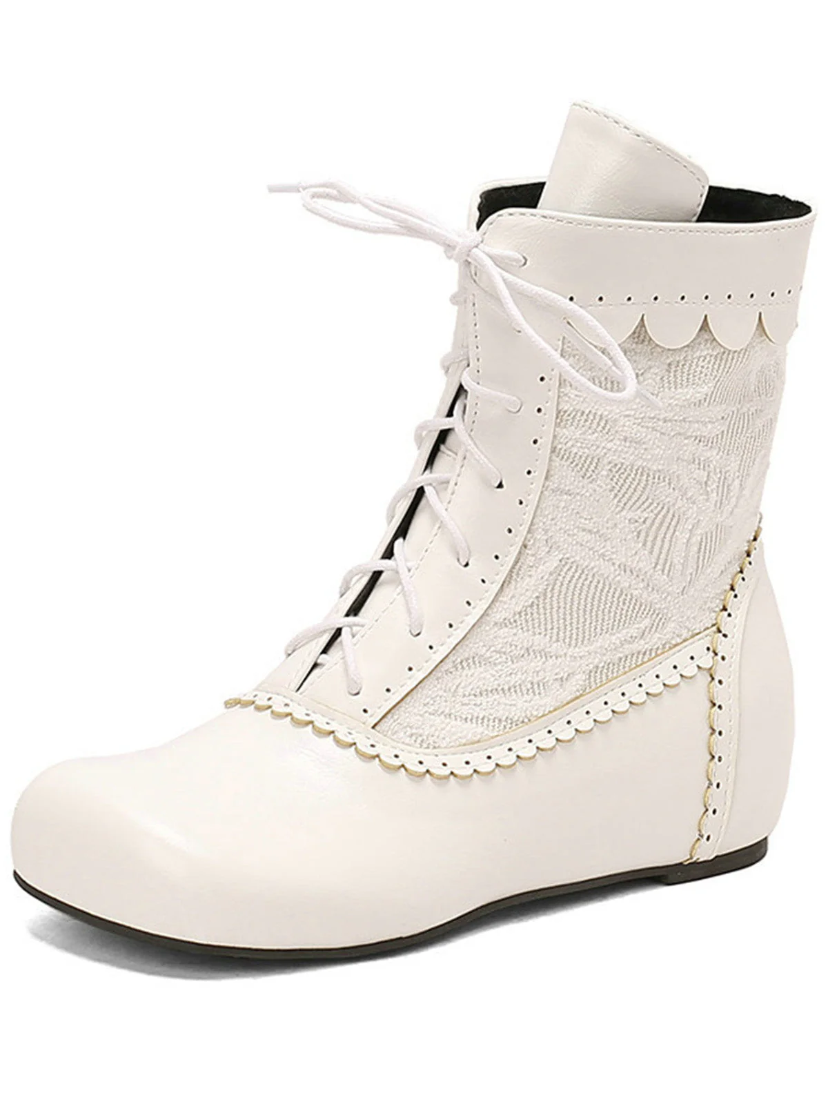 Bottes à lacets brodées vintage avec talon intérieur - Image 5
