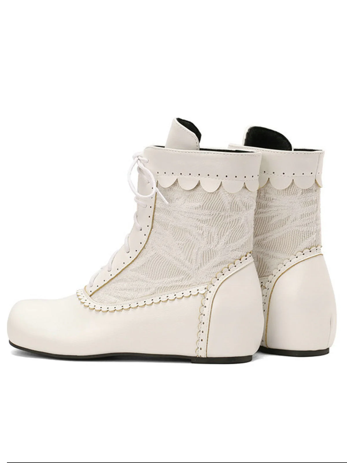 Bottes à lacets brodées vintage avec talon intérieur - Image 6