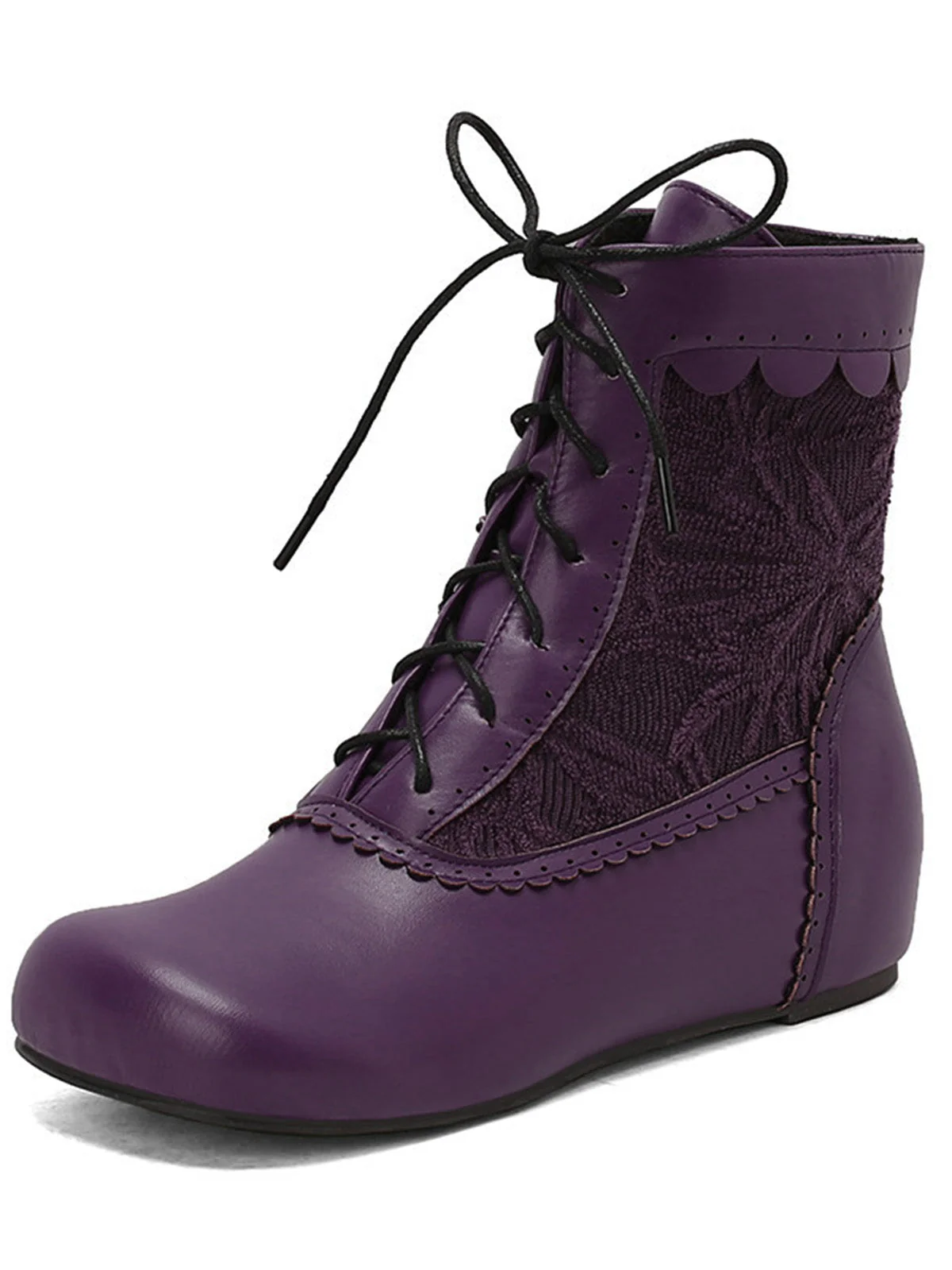 Bottes à lacets brodées vintage avec talon intérieur - Image 8