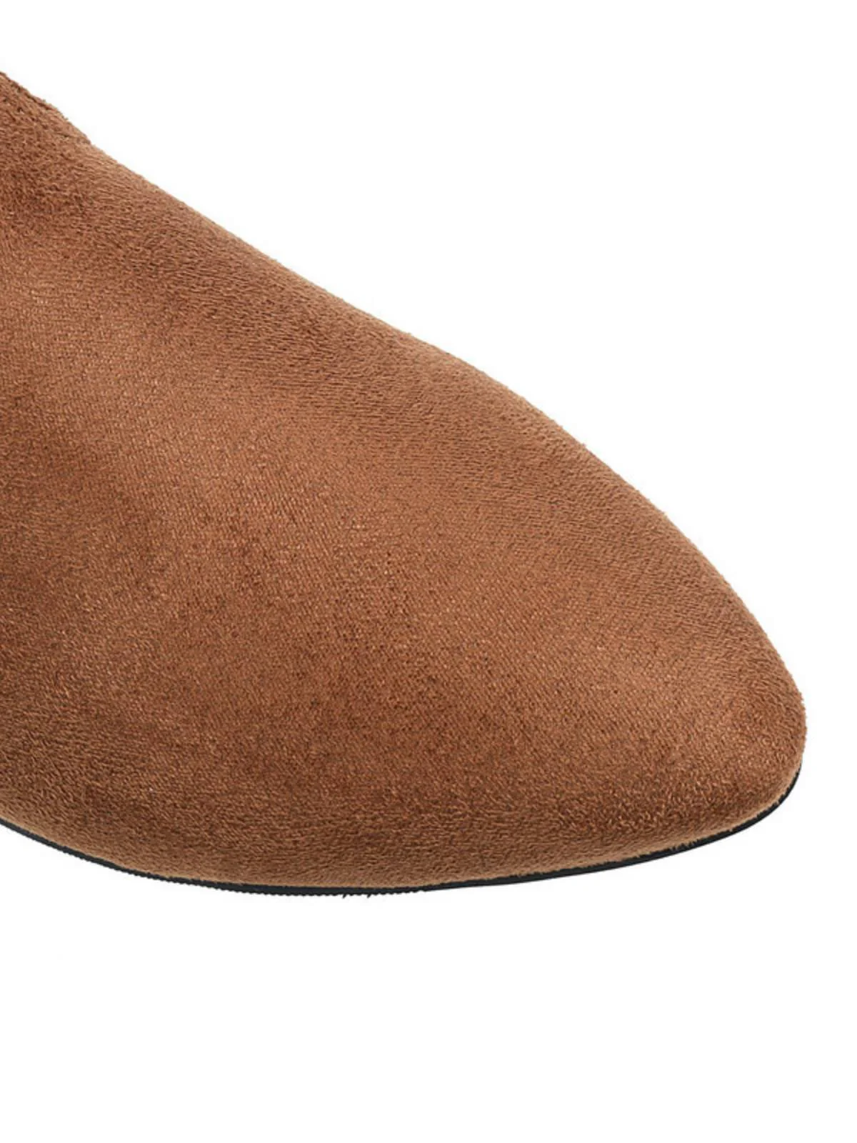 Bottes à talons longs en daim rétro en peluche - Image 11