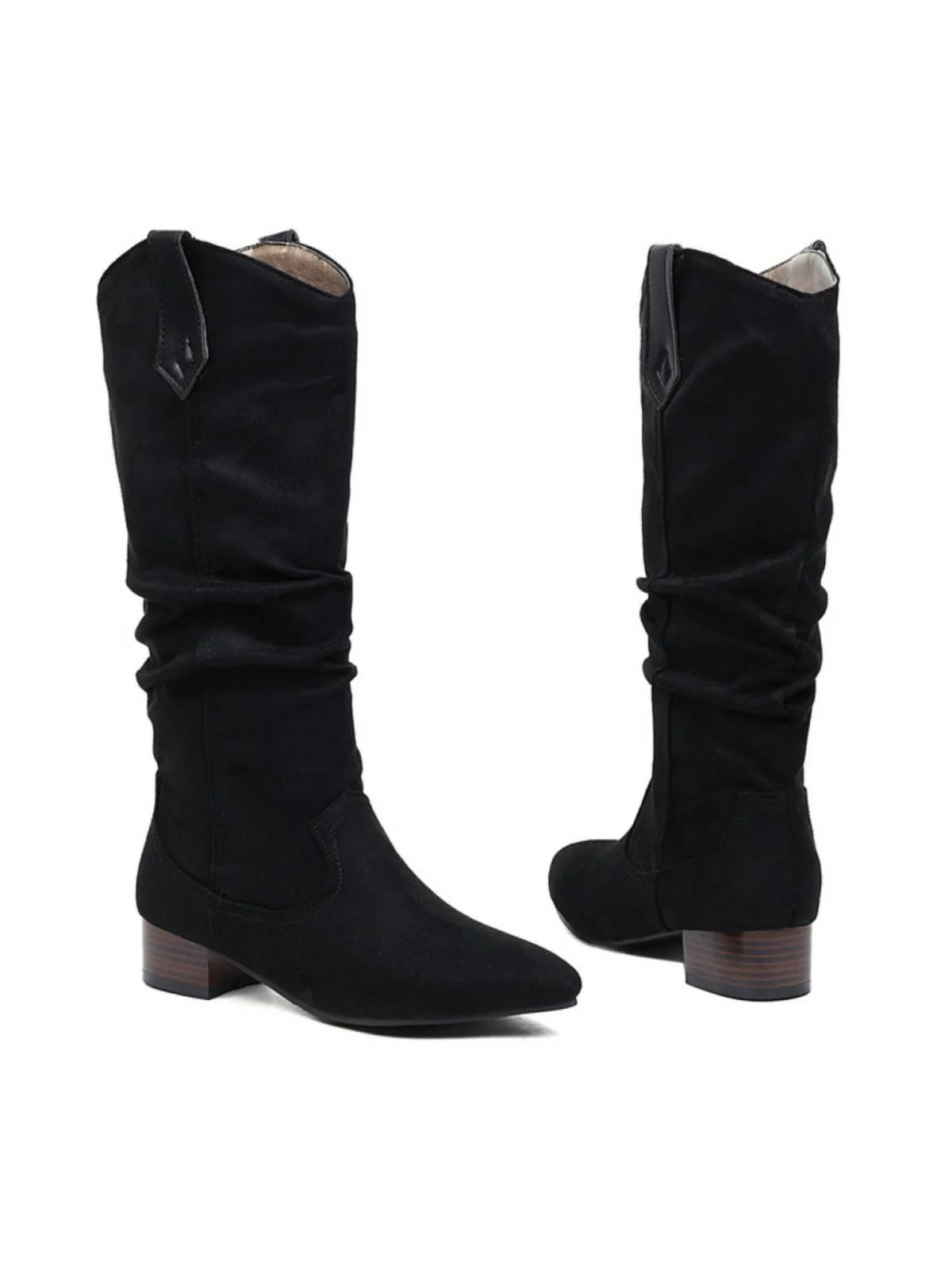 Bottes à talons longs en daim rétro en peluche - Image 7